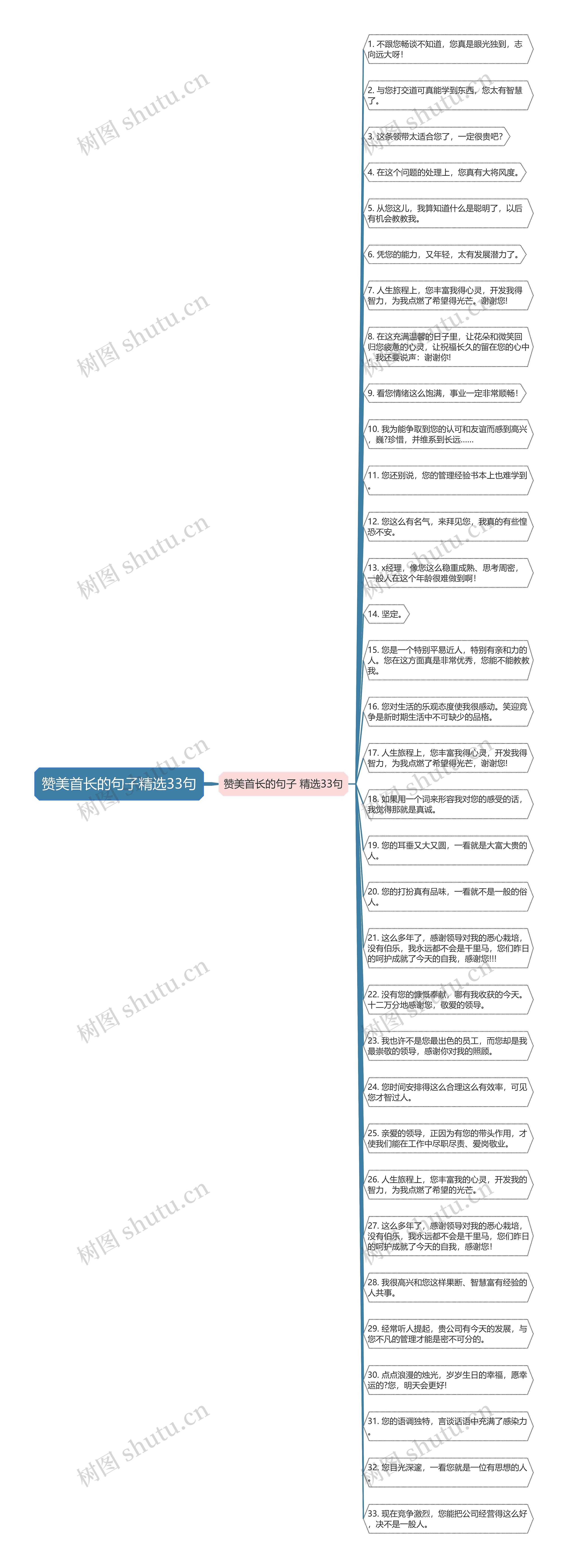 赞美首长的句子精选33句思维导图