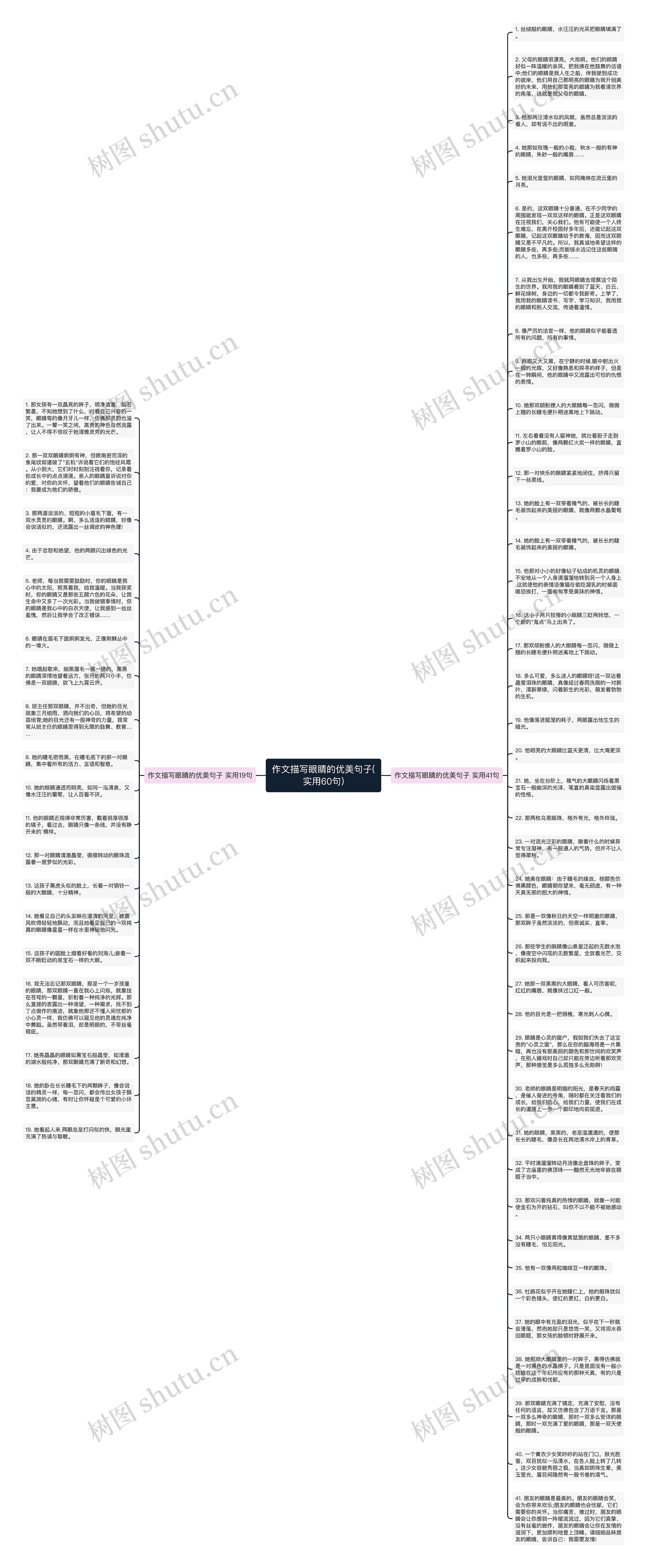 作文描写眼睛的优美句子(实用60句)思维导图