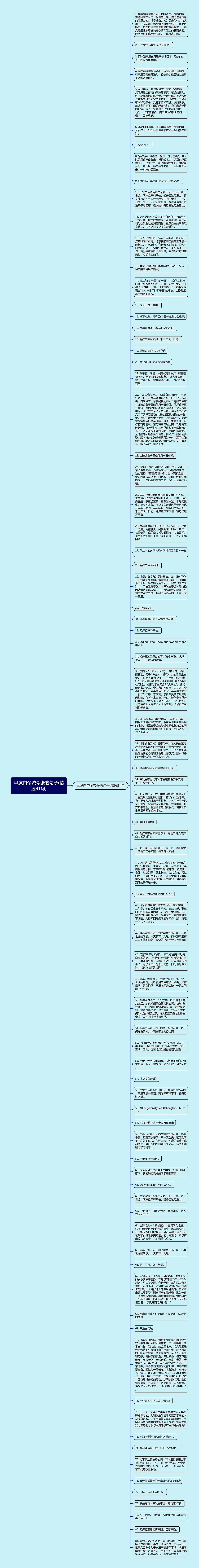 早发白帝城夸张的句子(精选81句)思维导图