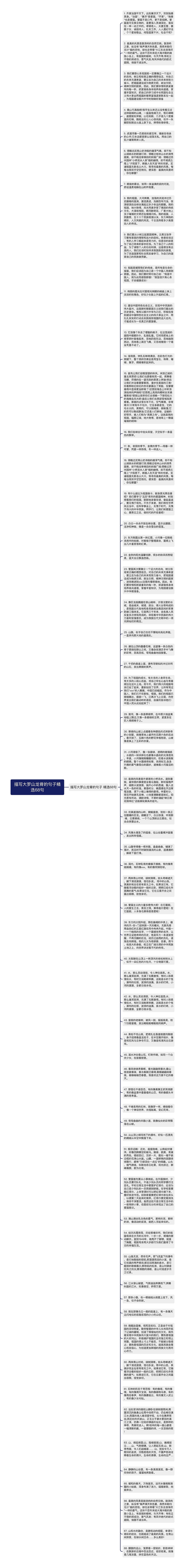 描写大罗山龙脊的句子精选68句