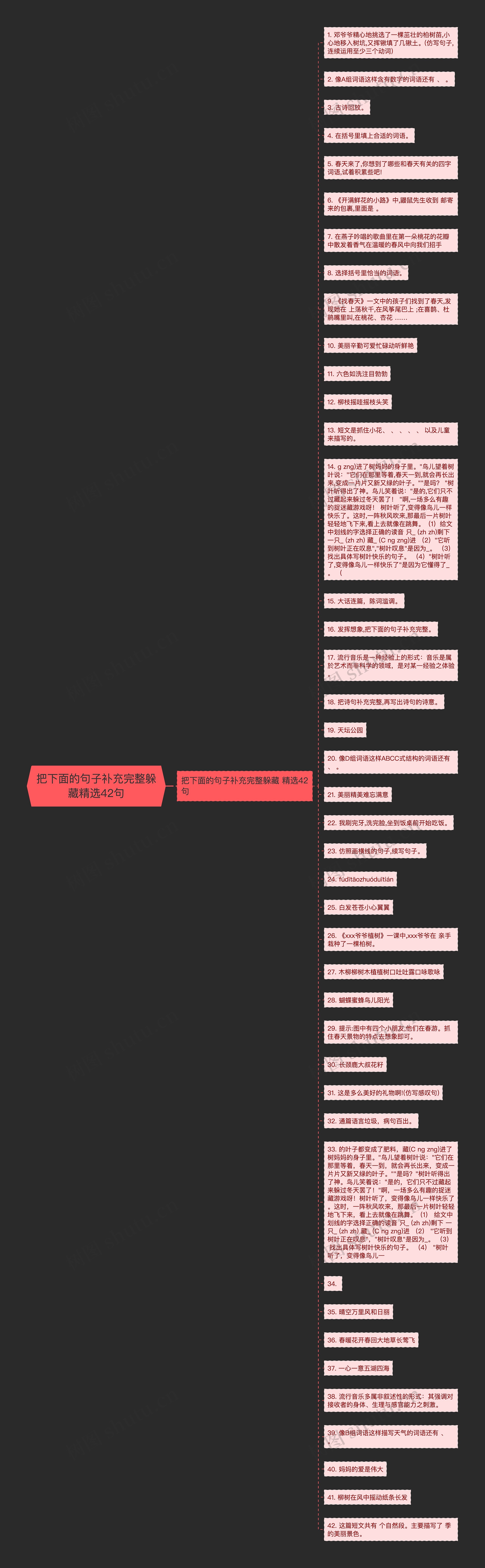 把下面的句子补充完整躲藏精选42句