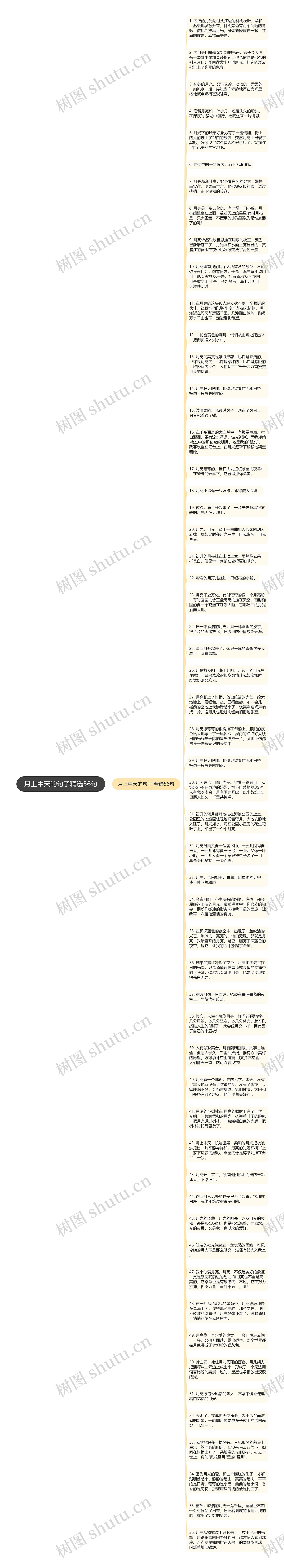 月上中天的句子精选56句思维导图