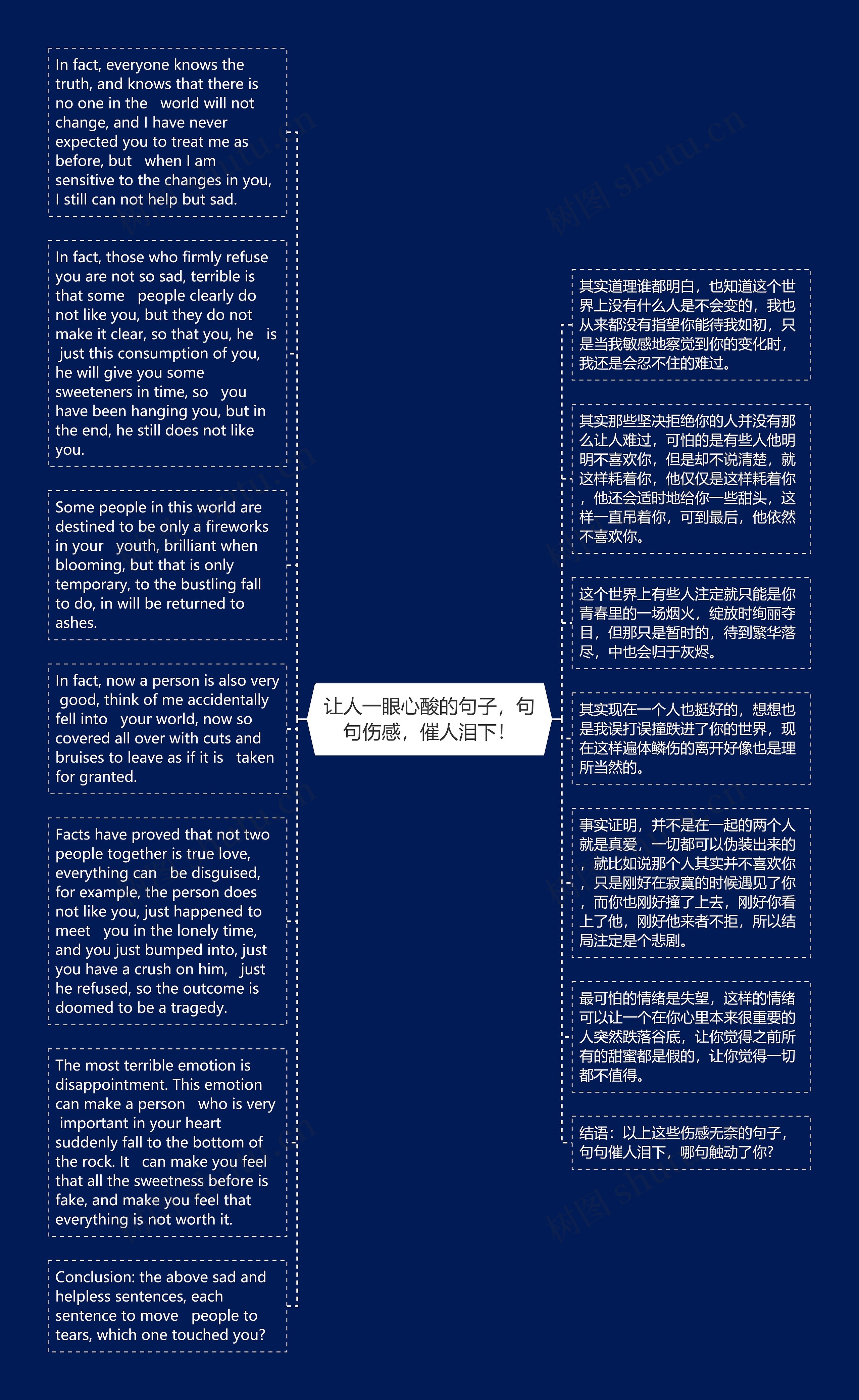 让人一眼心酸的句子，句句伤感，催人泪下！
