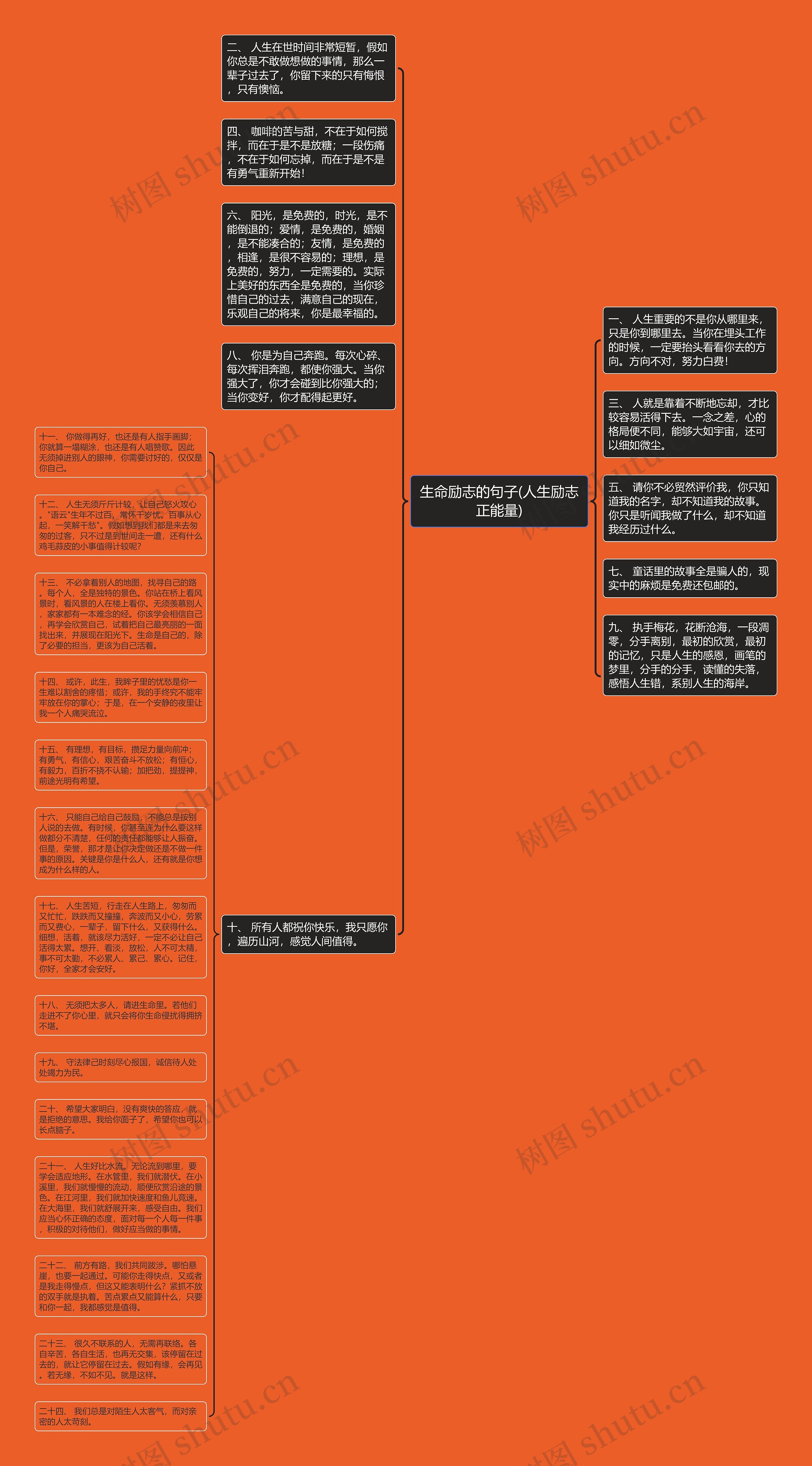 生命励志的句子(人生励志正能量)思维导图