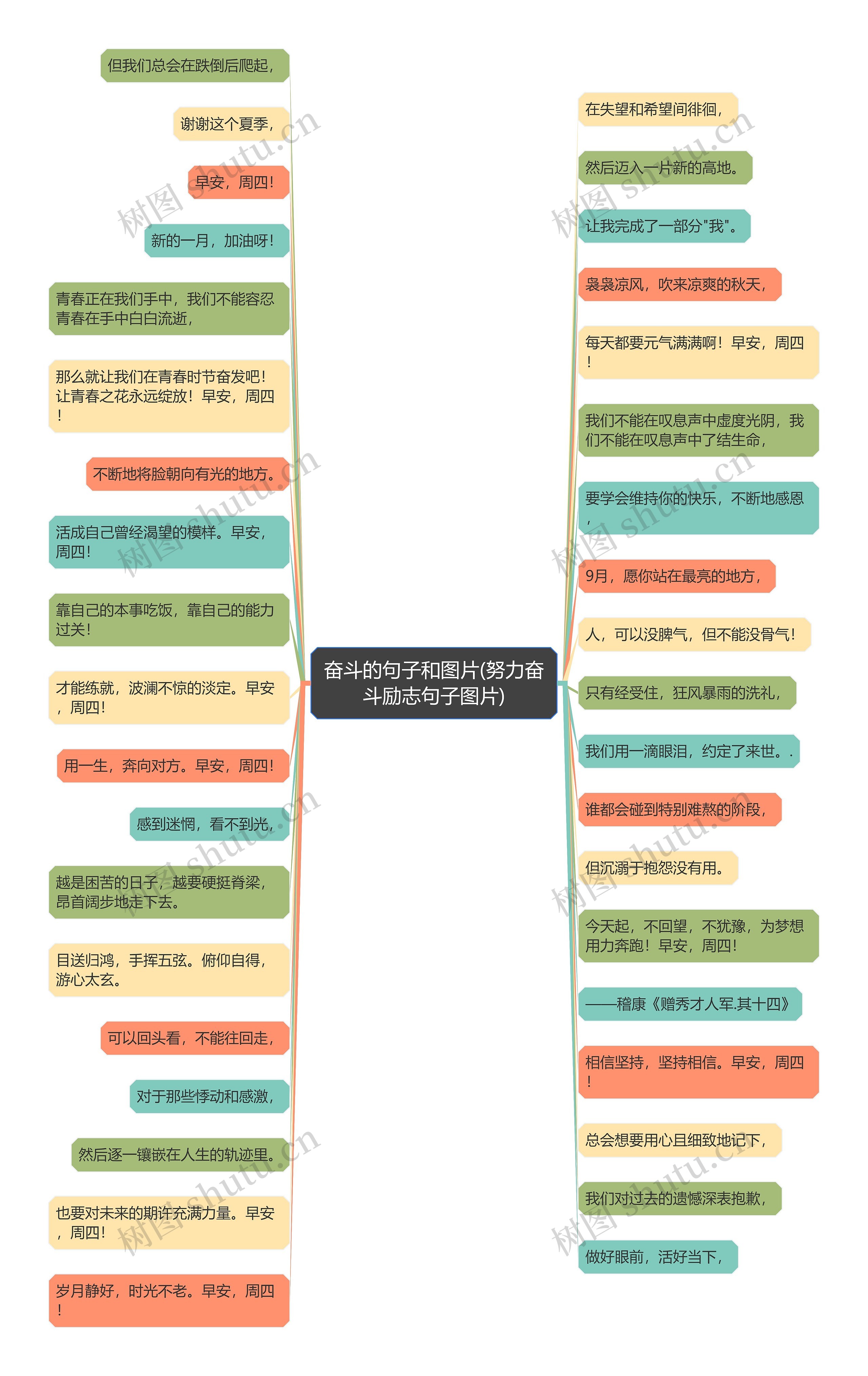 奋斗的句子和图片(努力奋斗励志句子图片)思维导图