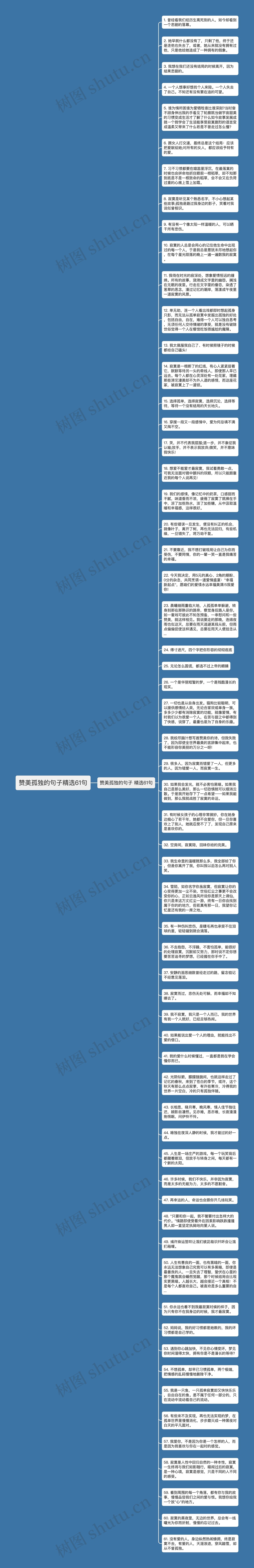 赞美孤独的句子精选61句思维导图