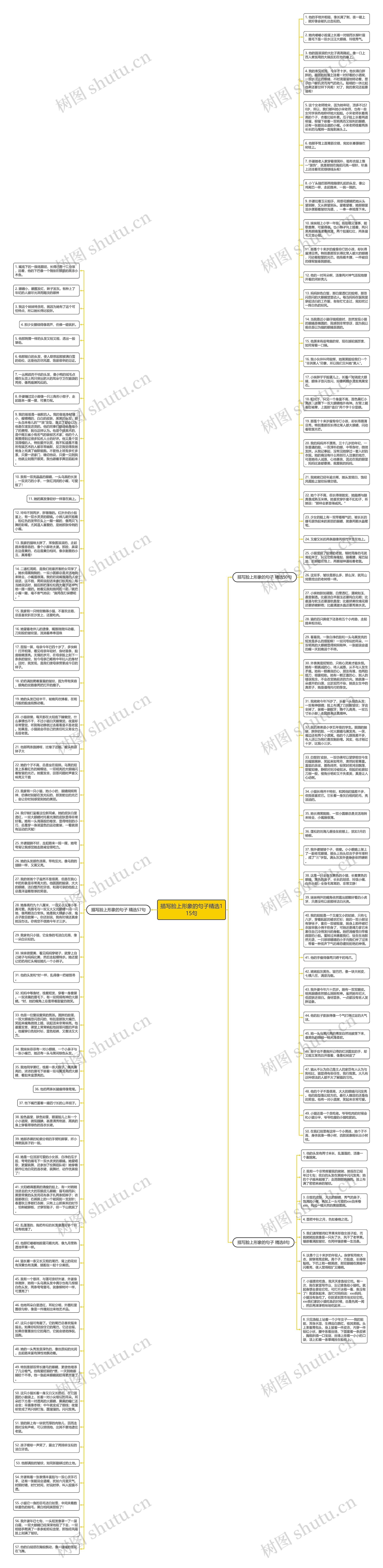 描写脸上形象的句子精选115句思维导图