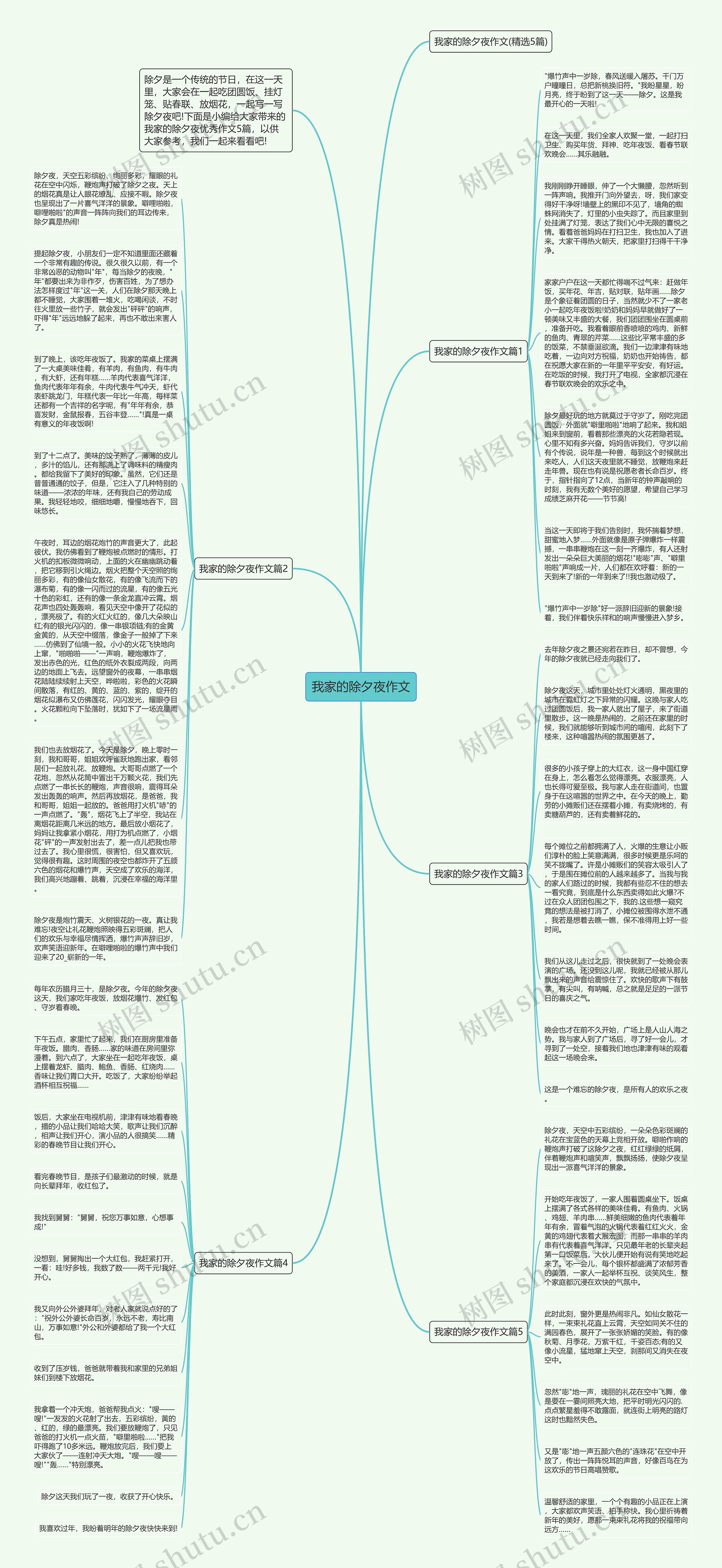 我家的除夕夜作文思维导图