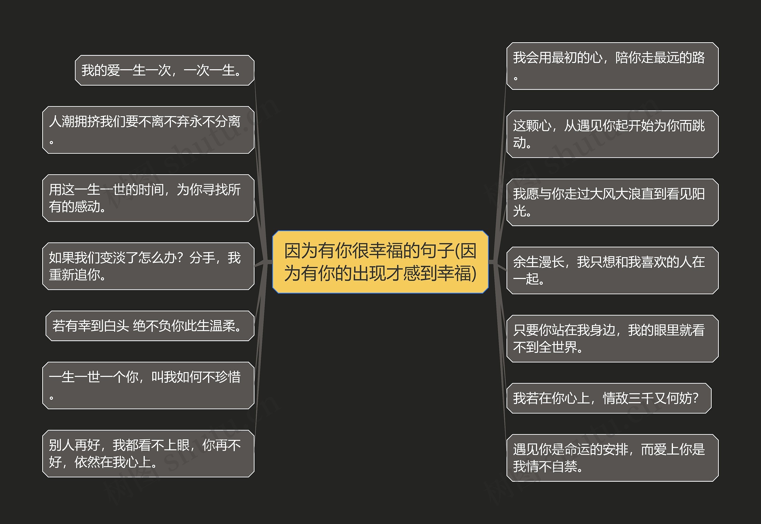 因为有你很幸福的句子(因为有你的出现才感到幸福)思维导图