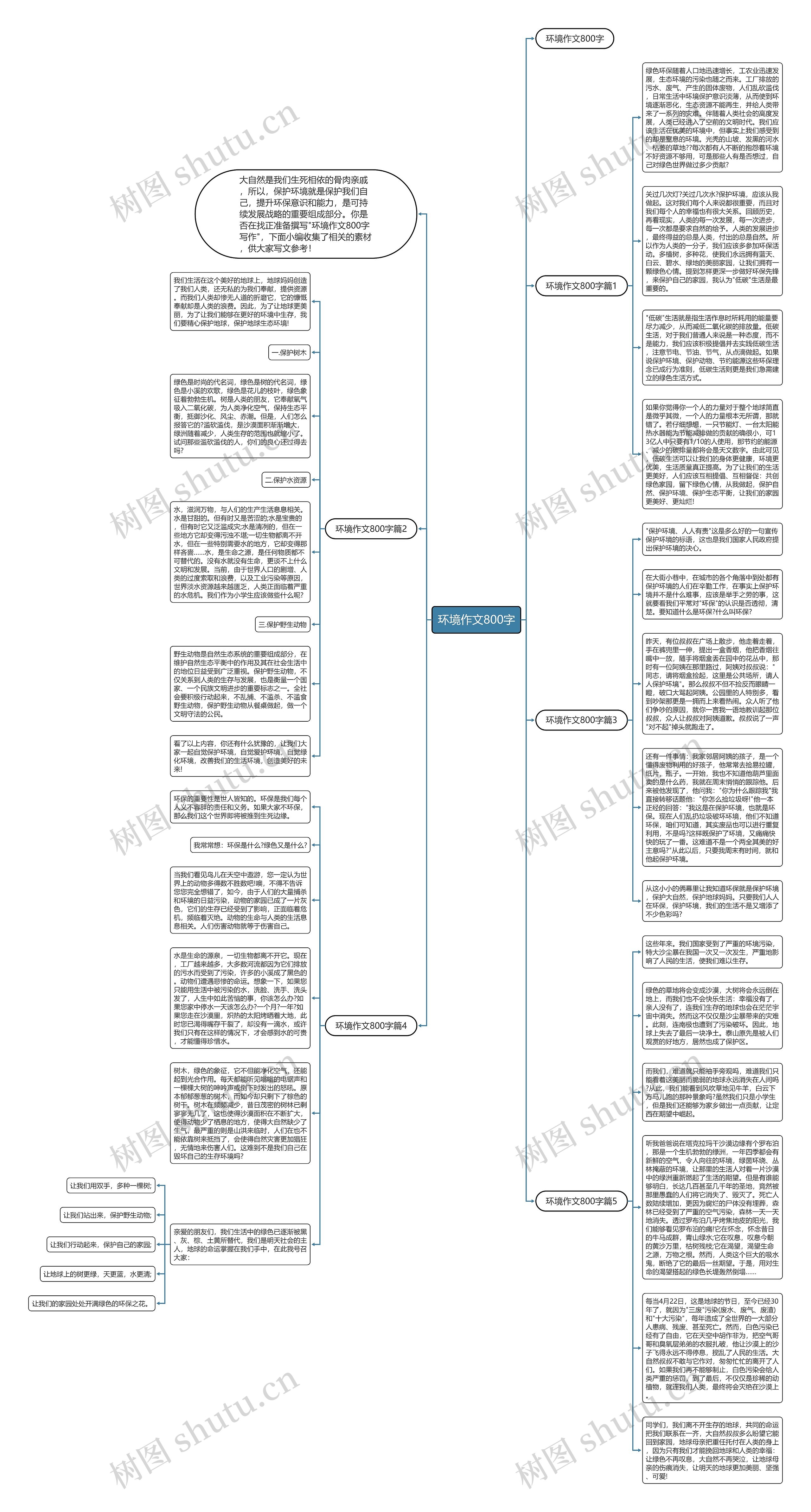 环境作文800字思维导图