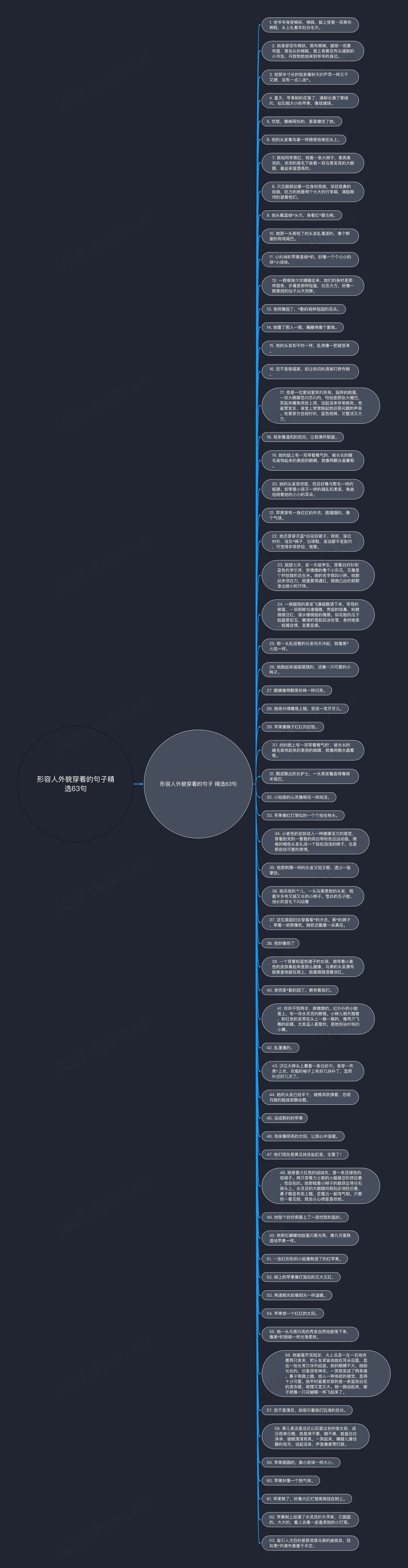 形容人外貌穿着的句子精选63句思维导图