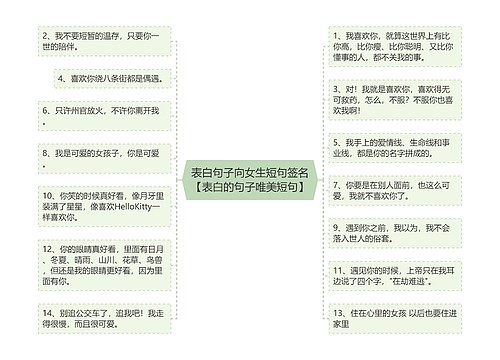 表白句子向女生短句签名【表白的句子唯美短句】