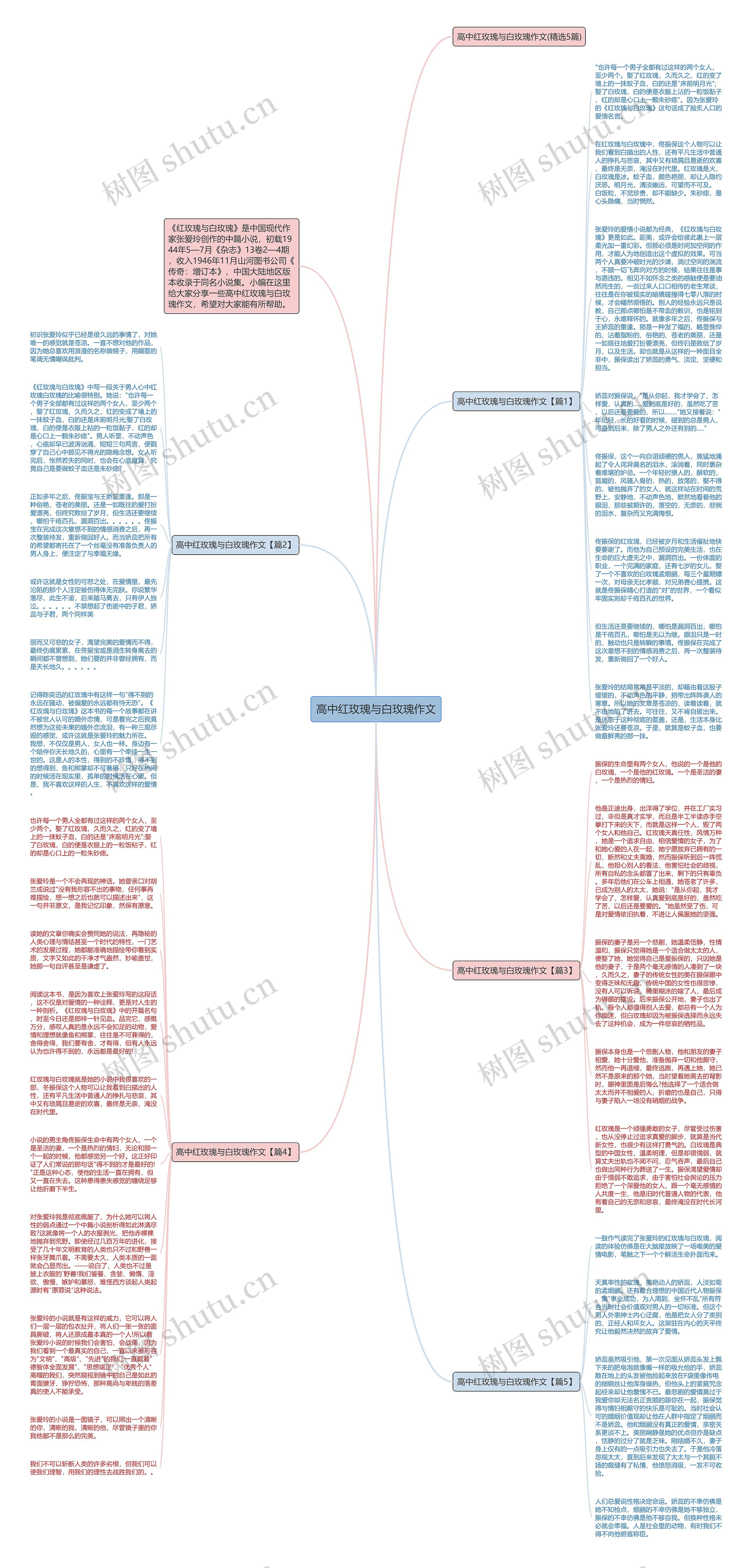 高中红玫瑰与白玫瑰作文思维导图