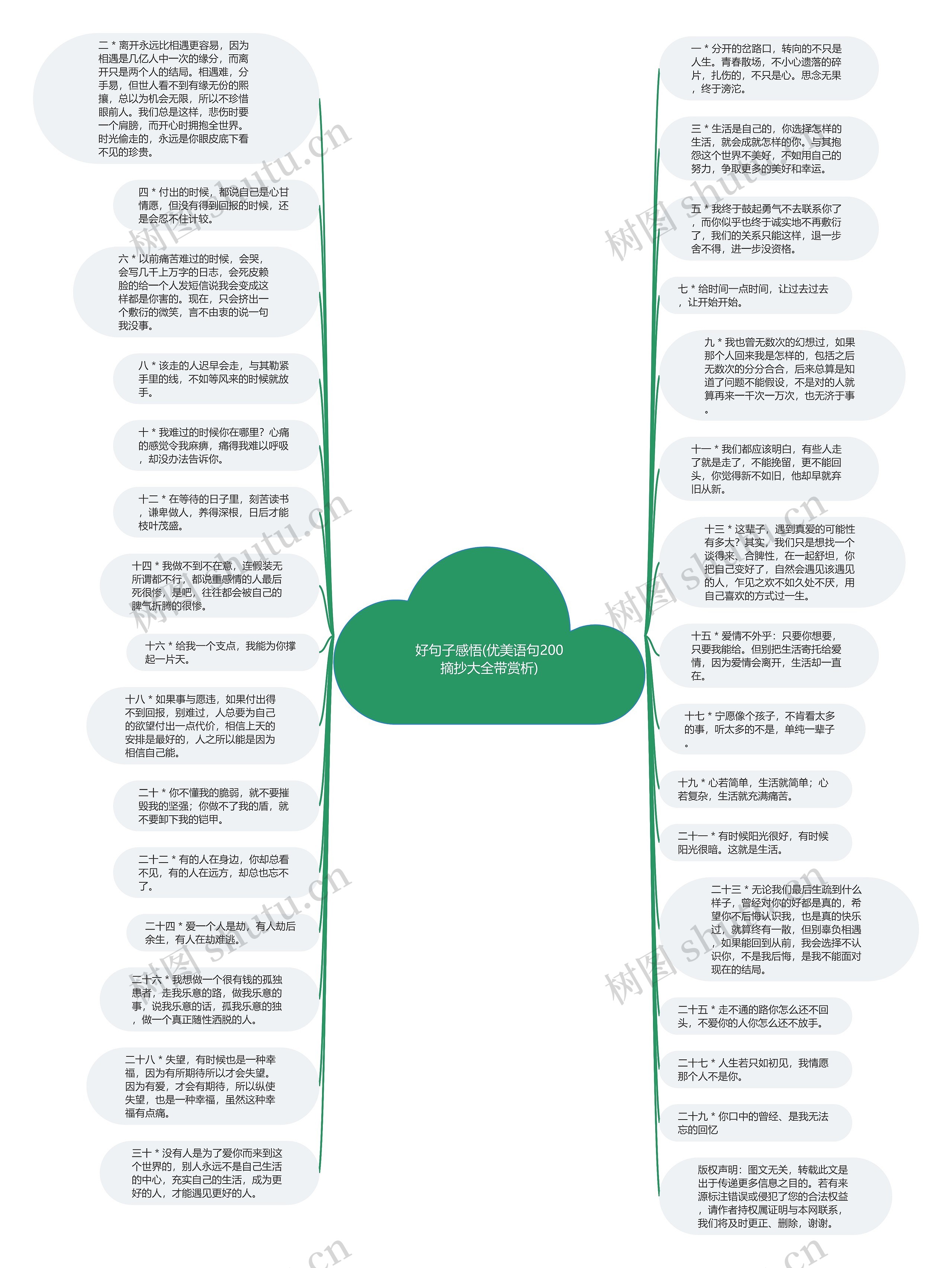 好句子感悟(优美语句200摘抄大全带赏析)思维导图