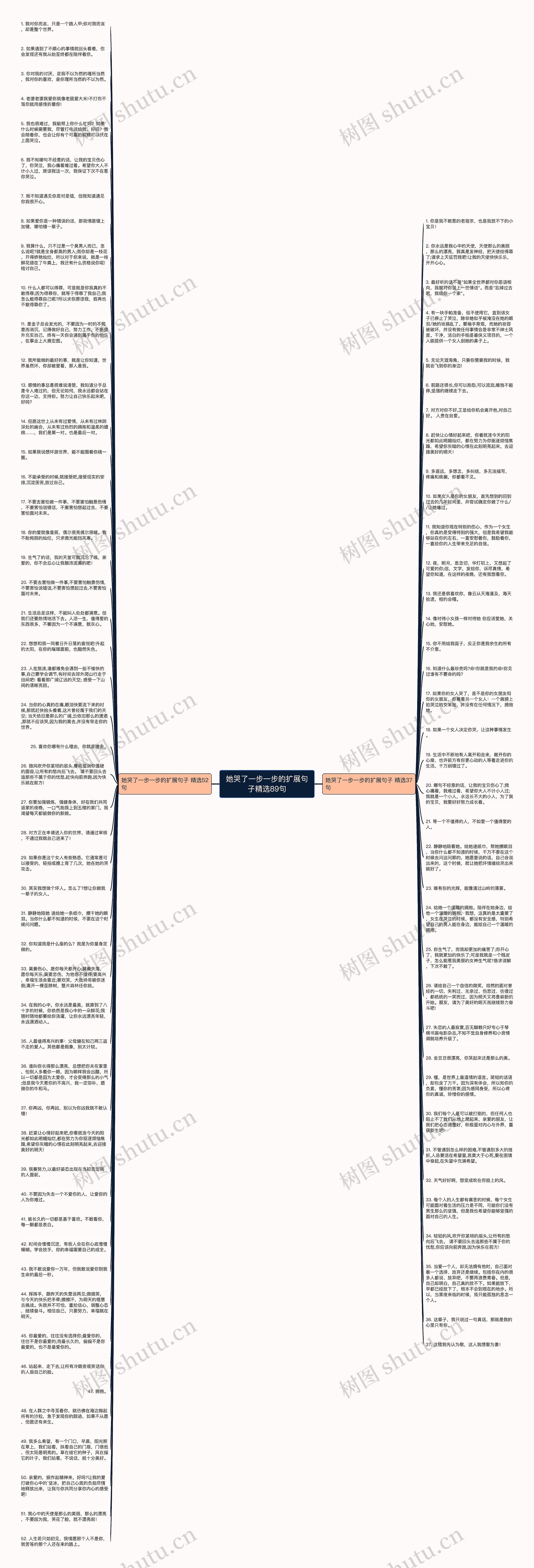 她哭了一步一步的扩展句子精选89句思维导图