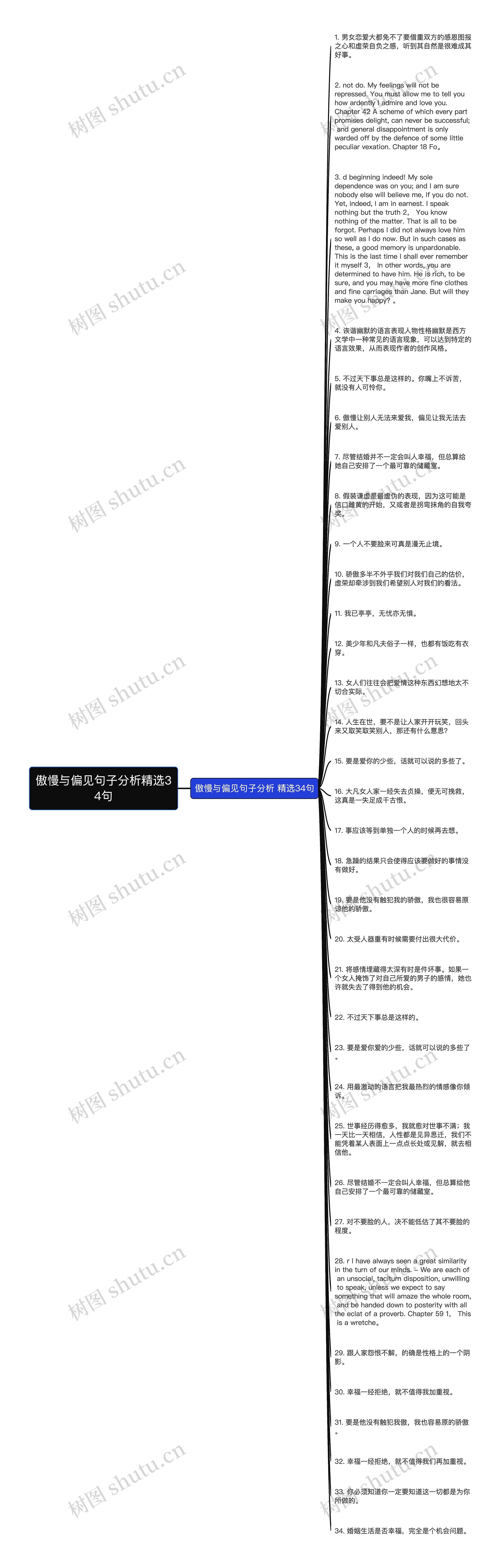 傲慢与偏见句子分析精选34句思维导图