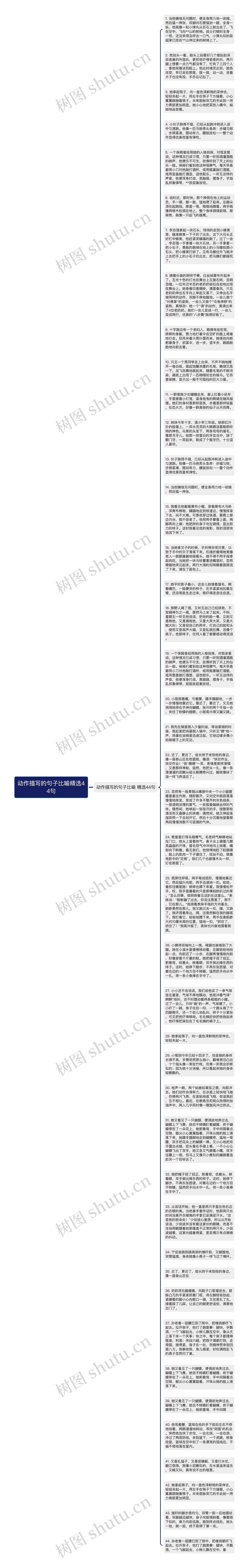 动作描写的句子比喻精选44句思维导图