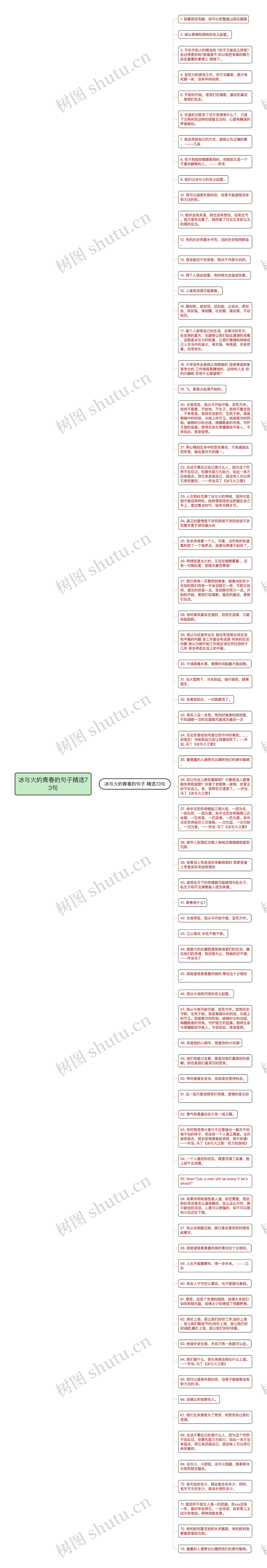 冰与火的青春的句子精选73句思维导图高清图 冰与火的青春的句子精选73句思维导图