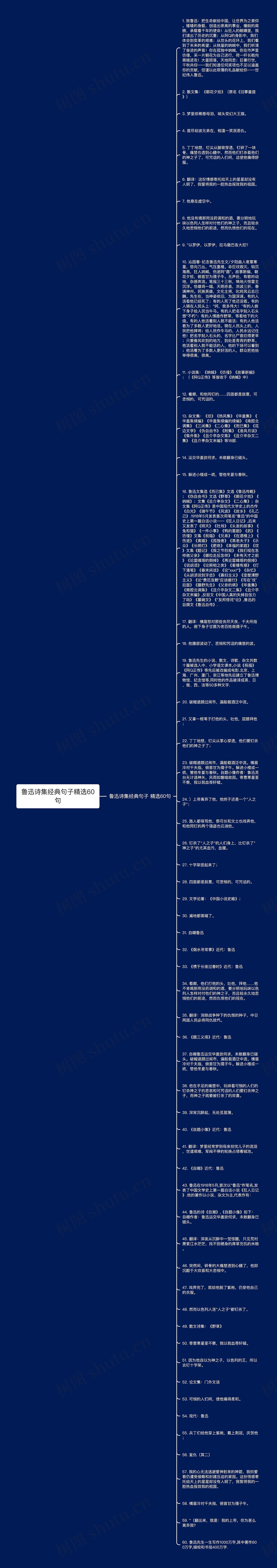 鲁迅诗集经典句子精选60句思维导图