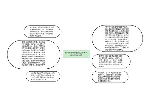 教师节感恩老师的简单说说的简单介绍