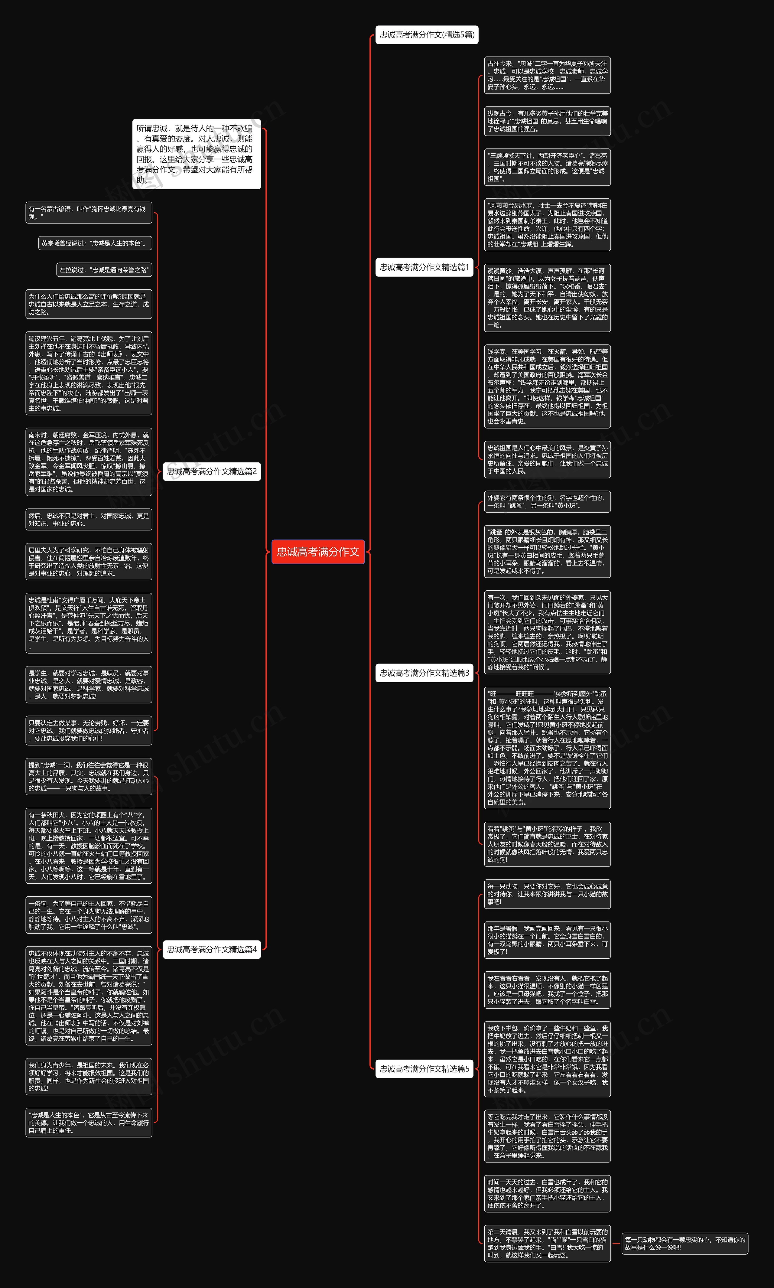 忠诚高考满分作文思维导图