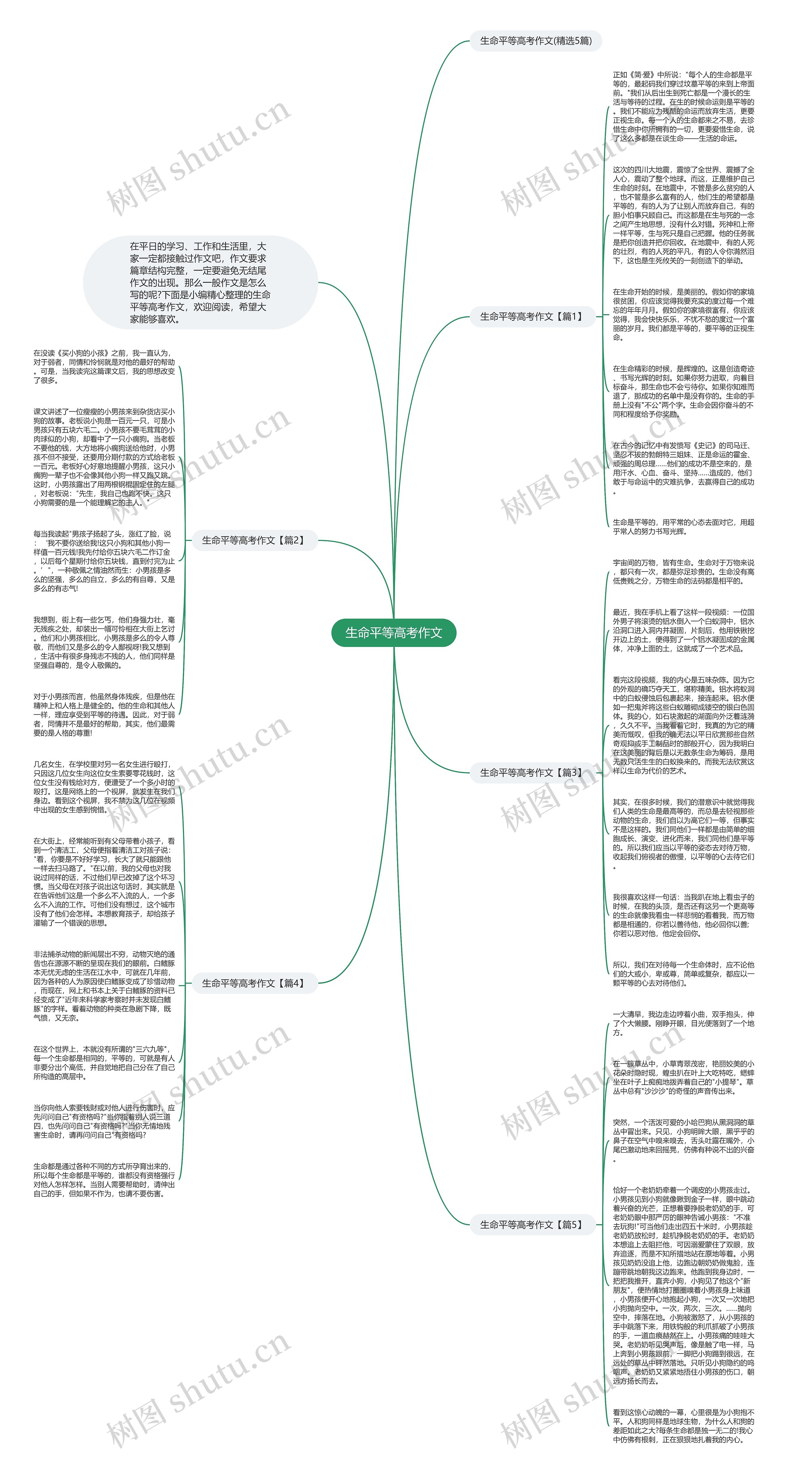 生命平等高考作文思维导图高清图 生命平等高考作文思维导图