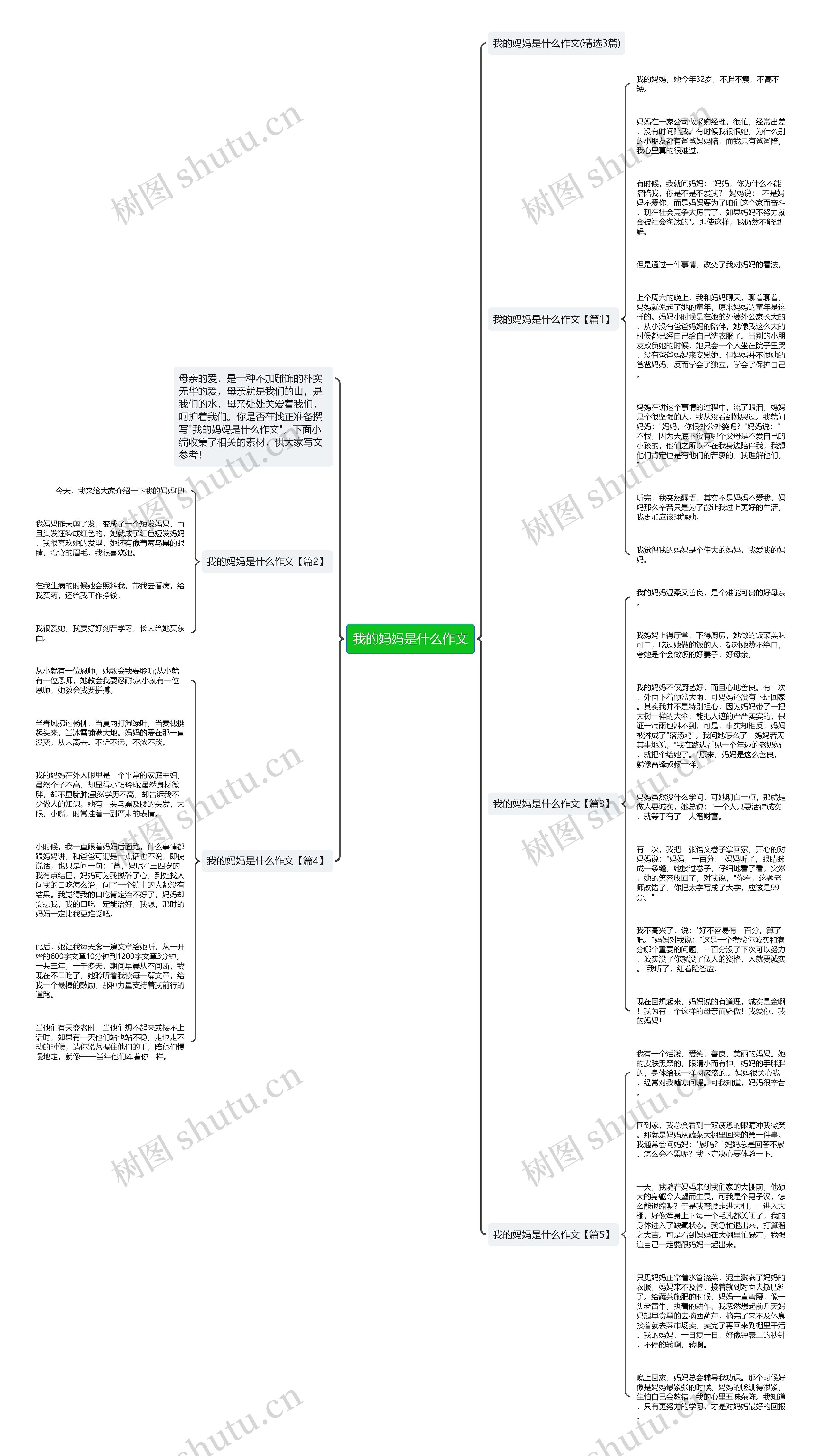 我的妈妈是什么作文思维导图