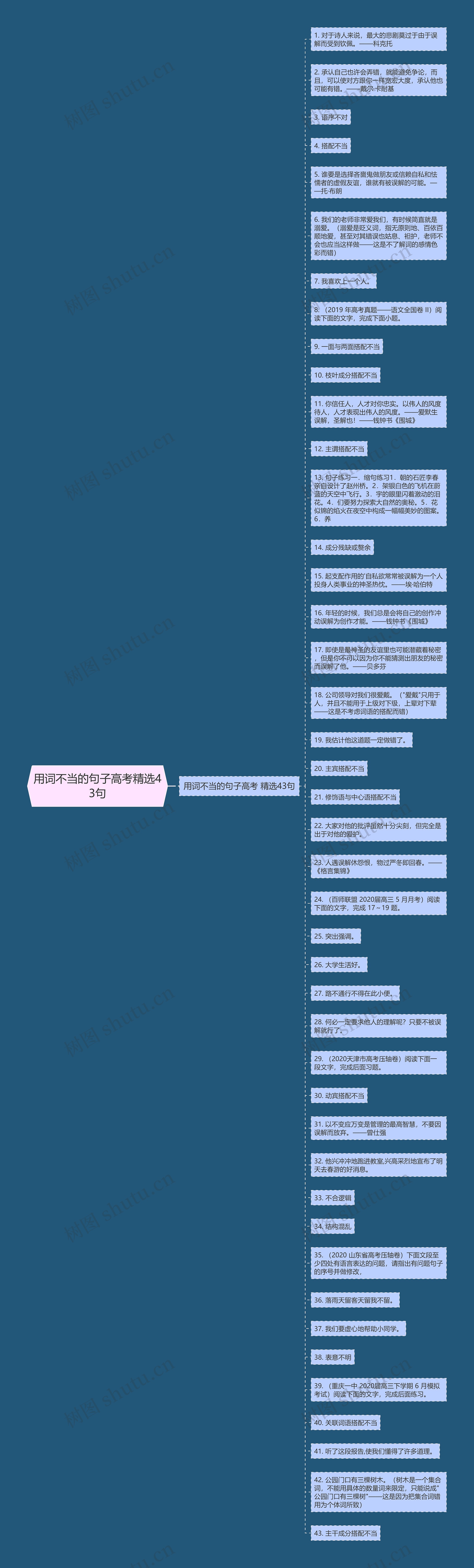 用词不当的句子高考精选43句思维导图