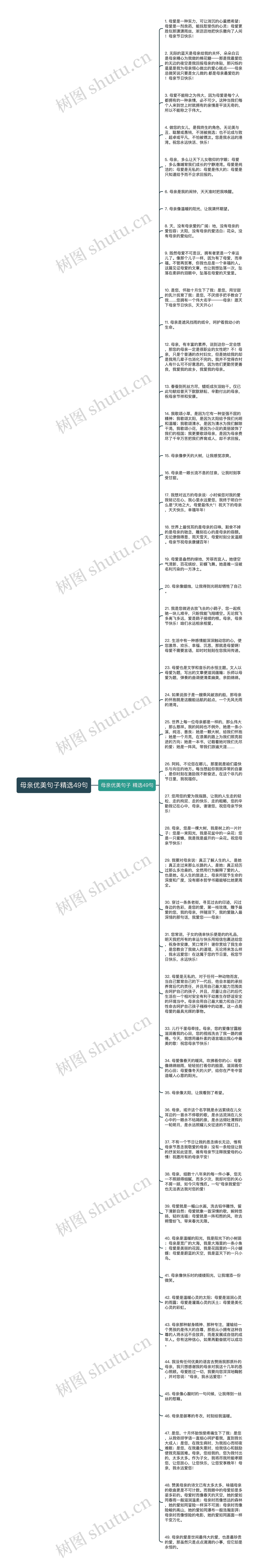 母亲优美句子精选49句思维导图