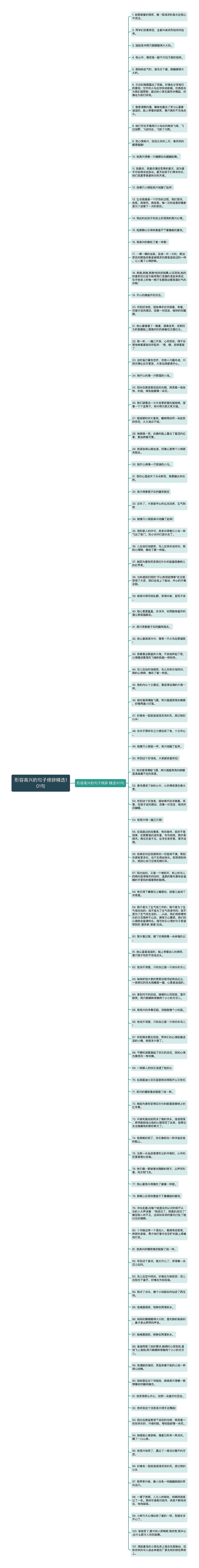 形容高兴的句子修辞精选101句思维导图