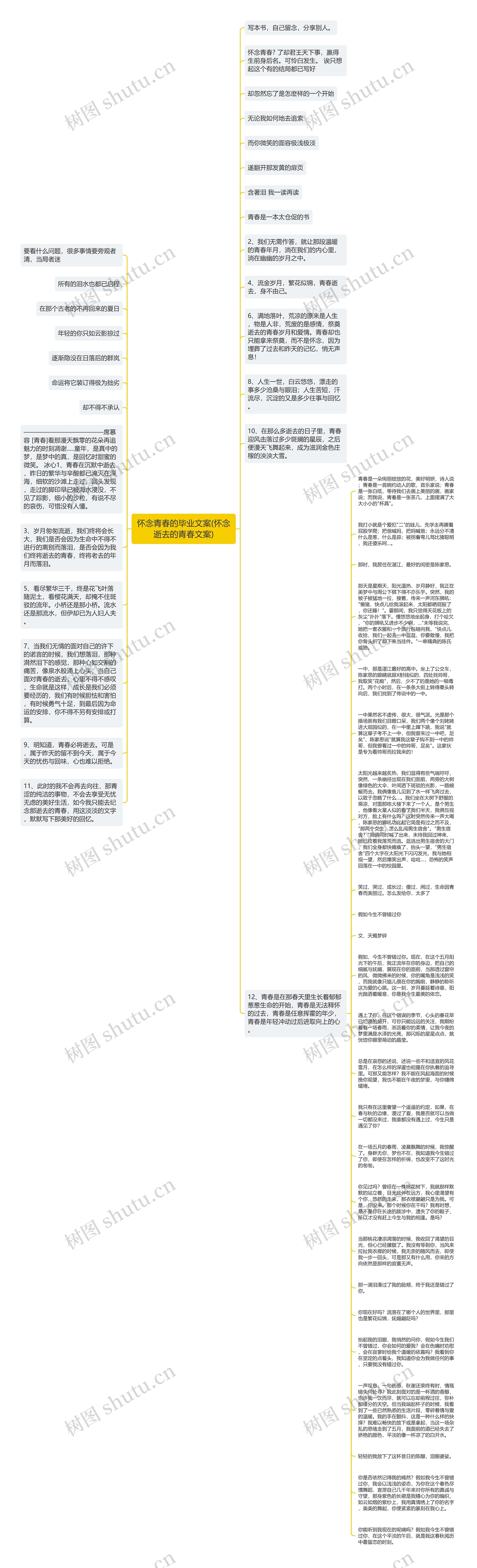 怀念青春的毕业文案(怀念逝去的青春文案)思维导图