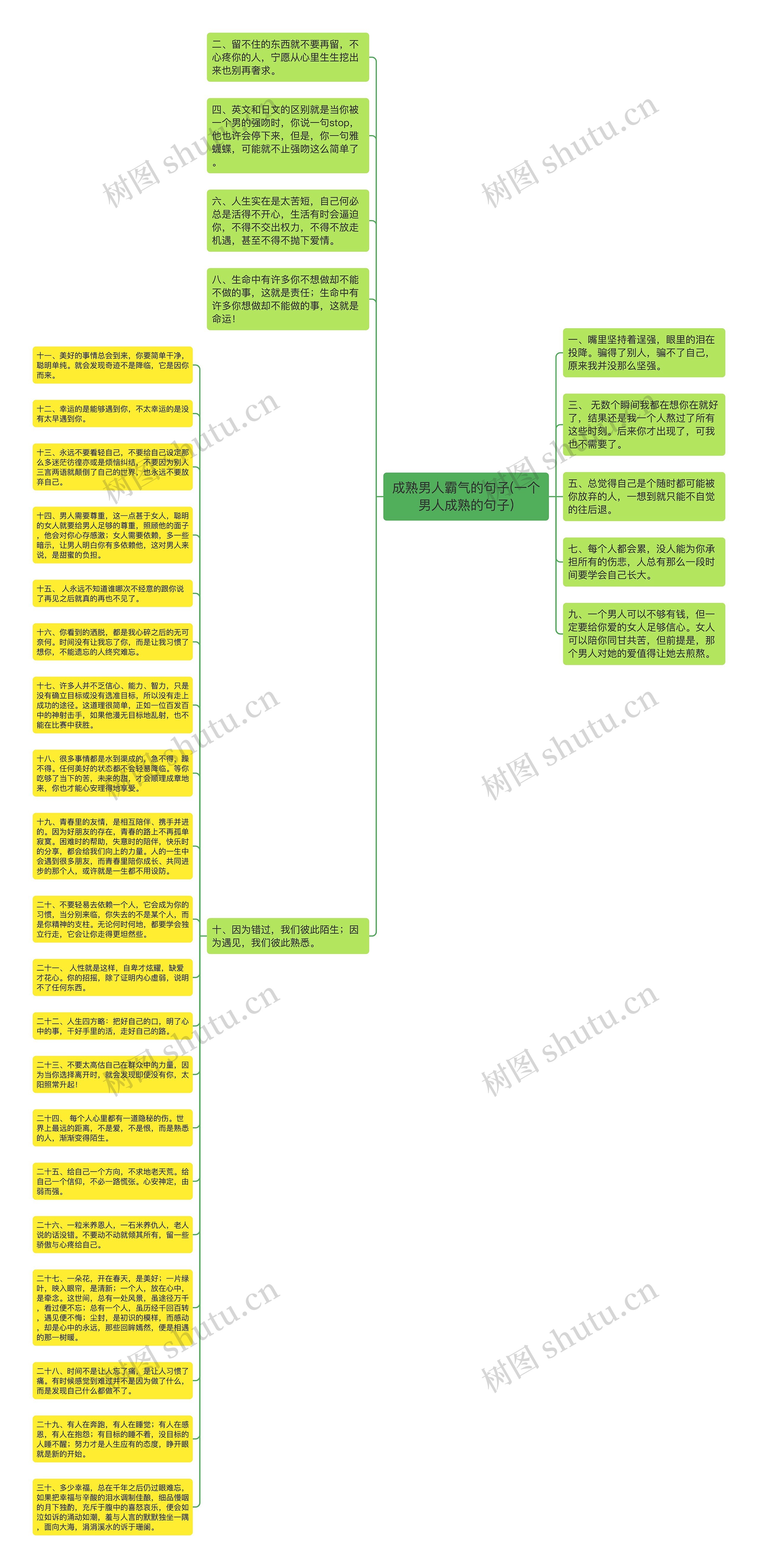 成熟男人霸气的句子(一个男人成熟的句子)思维导图