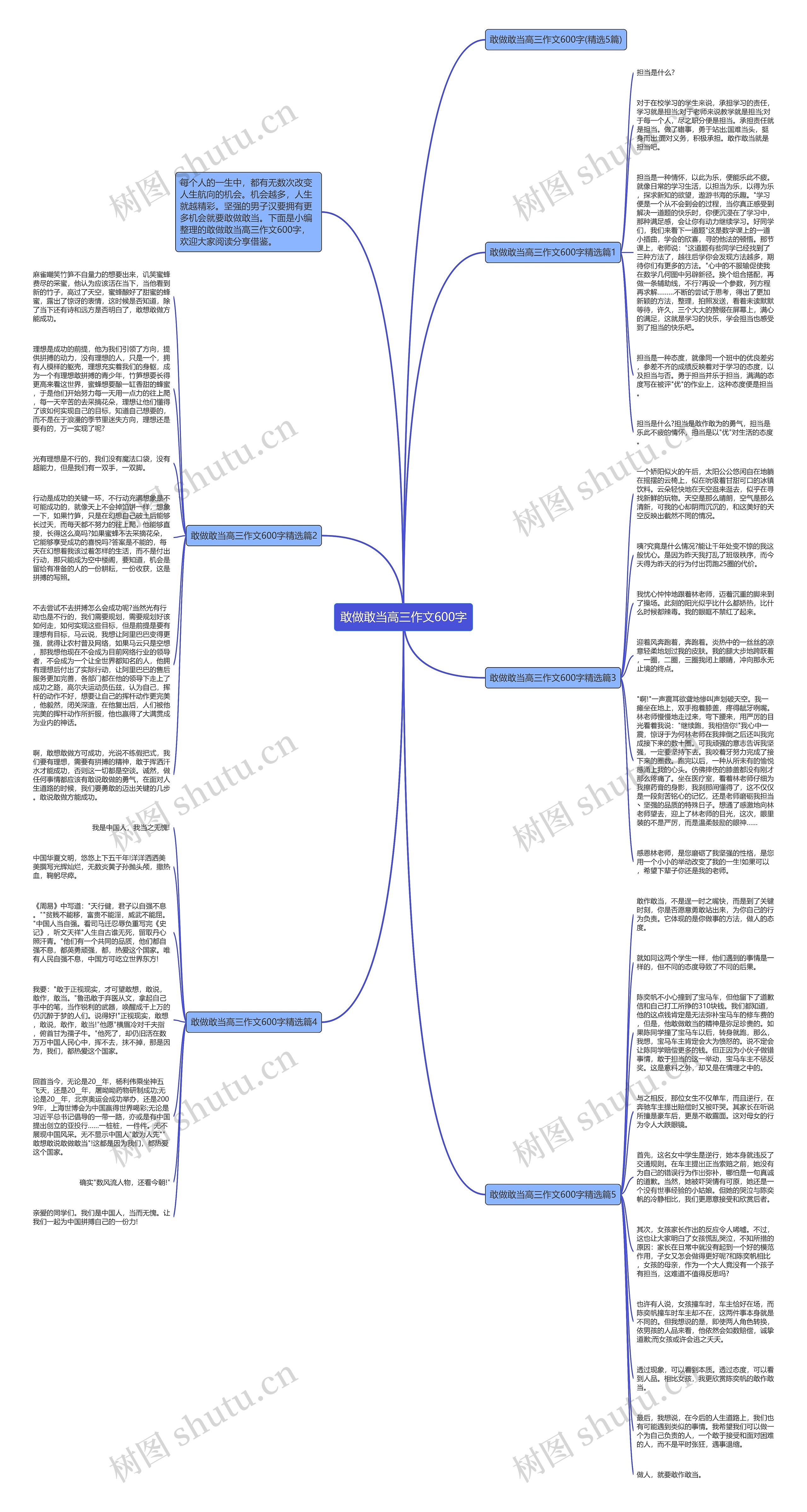 敢做敢当高三作文600字思维导图