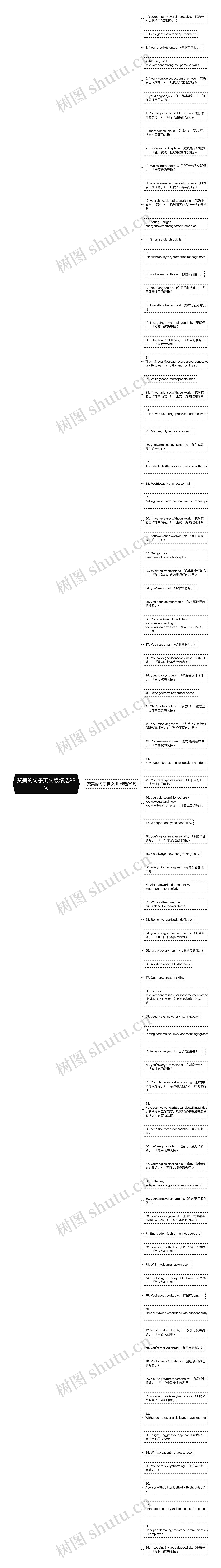 赞美的句子英文版精选89句思维导图