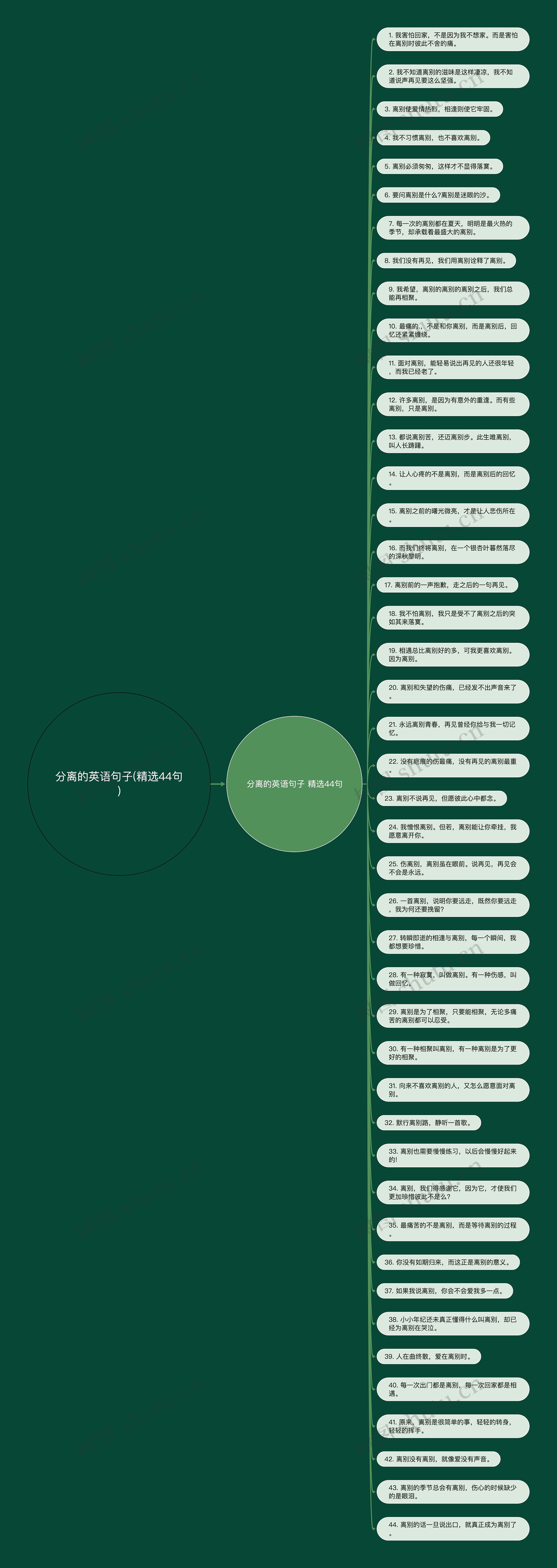 分离的英语句子(精选44句)思维导图