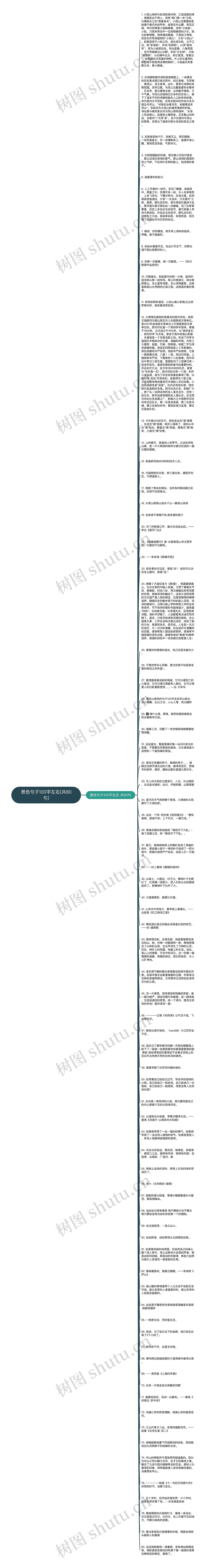 景色句子100字左右(共80句)思维导图