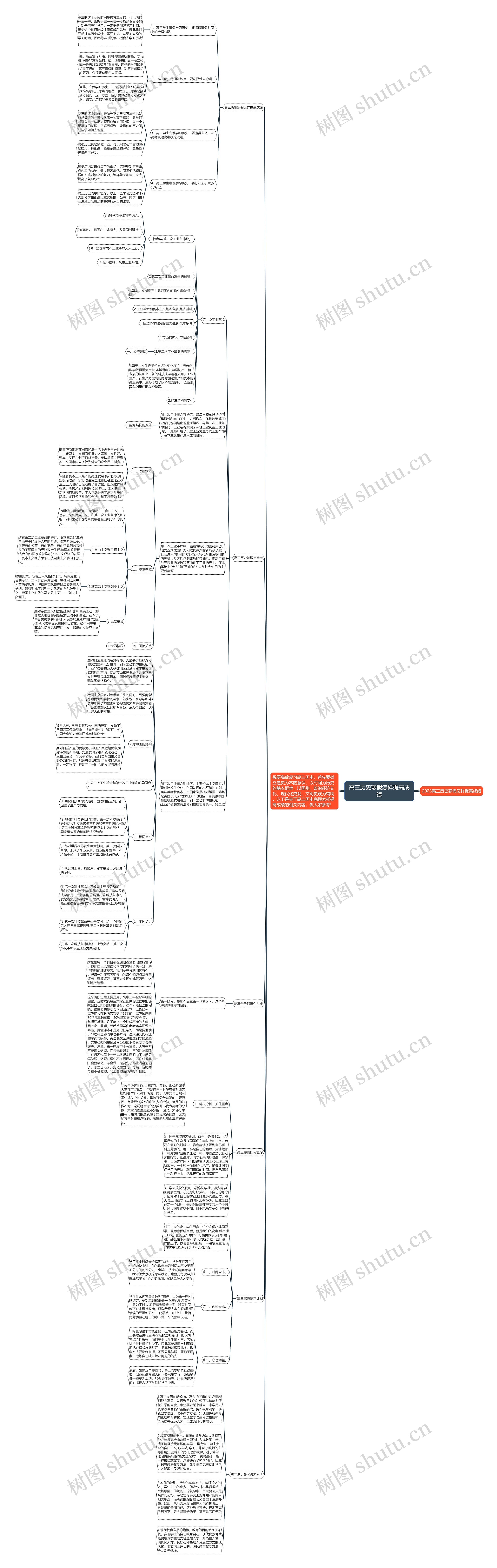 高三历史寒假怎样提高成绩思维导图