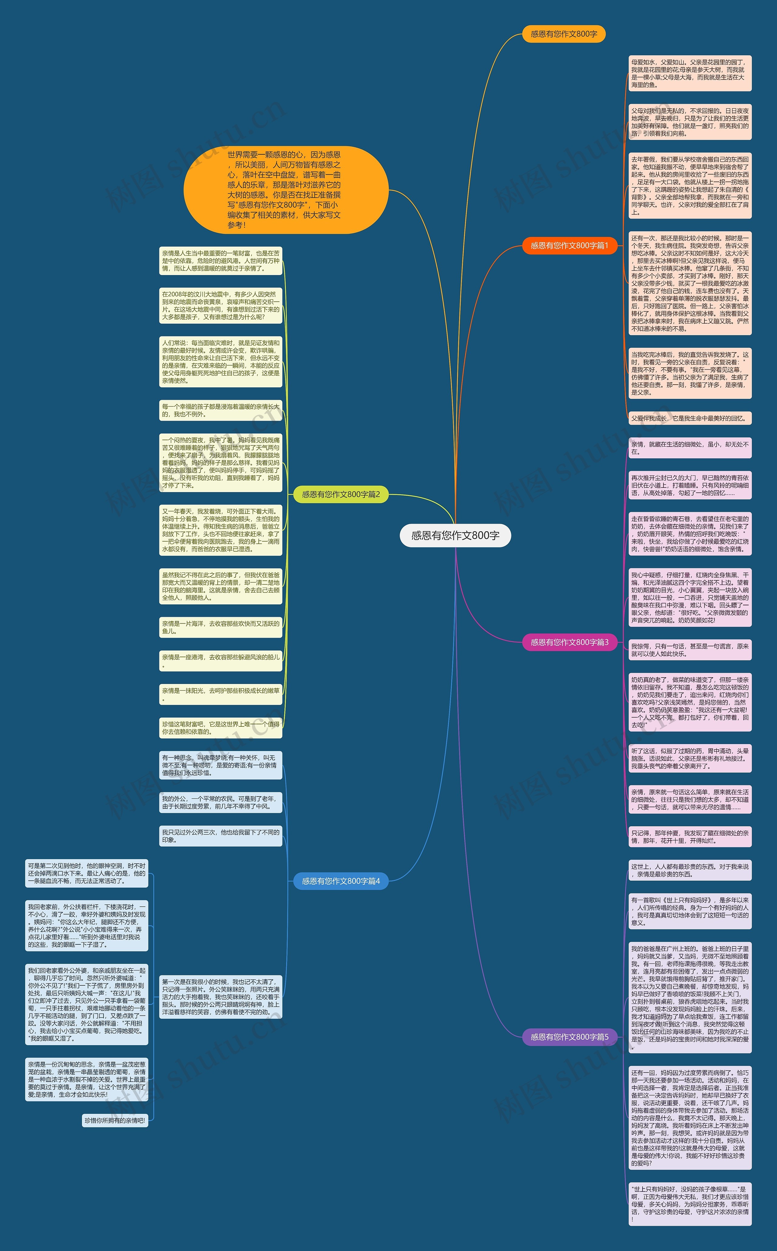 感恩有您作文800字思维导图