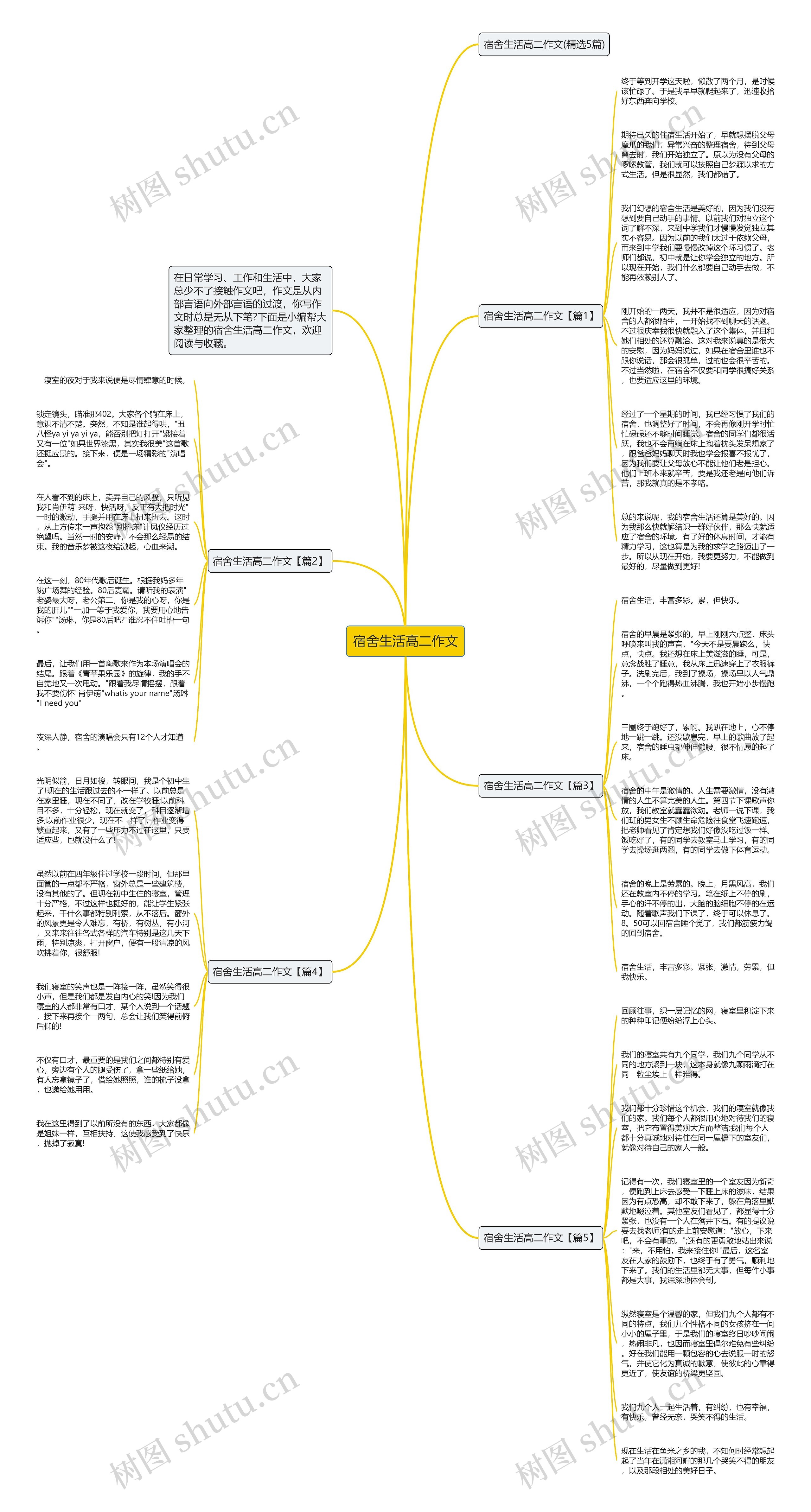 宿舍生活高二作文思维导图