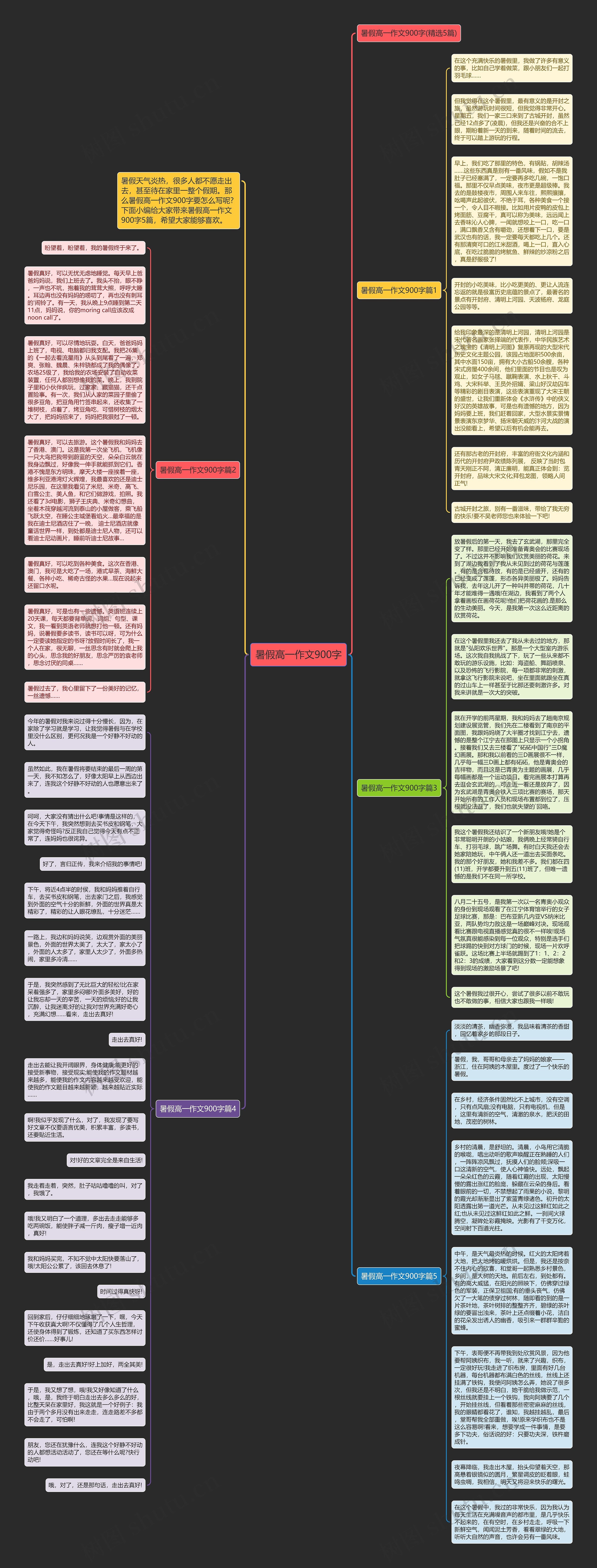暑假高一作文900字思维导图