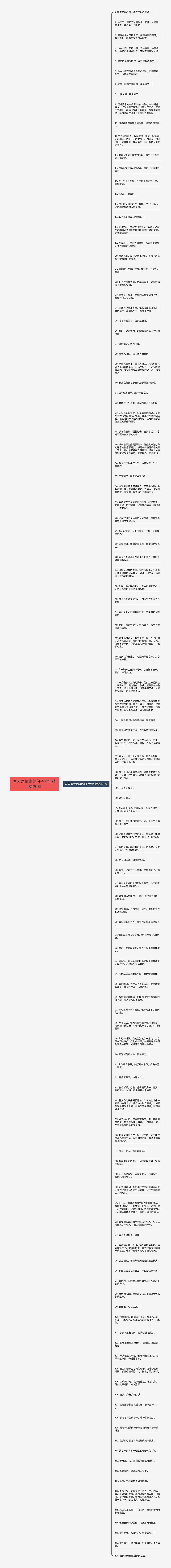 春天爱情唯美句子大全精选120句思维导图