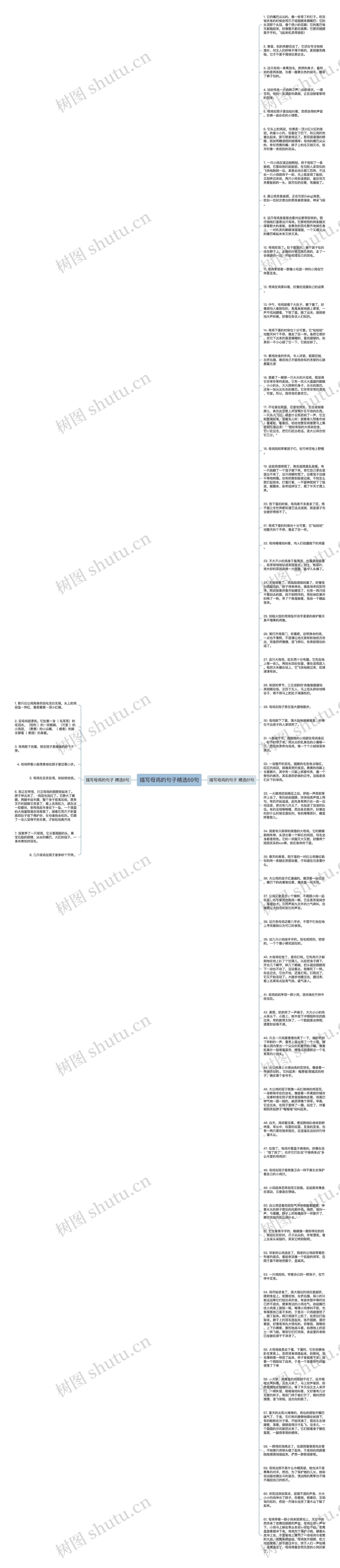 描写母鸡的句子精选69句思维导图