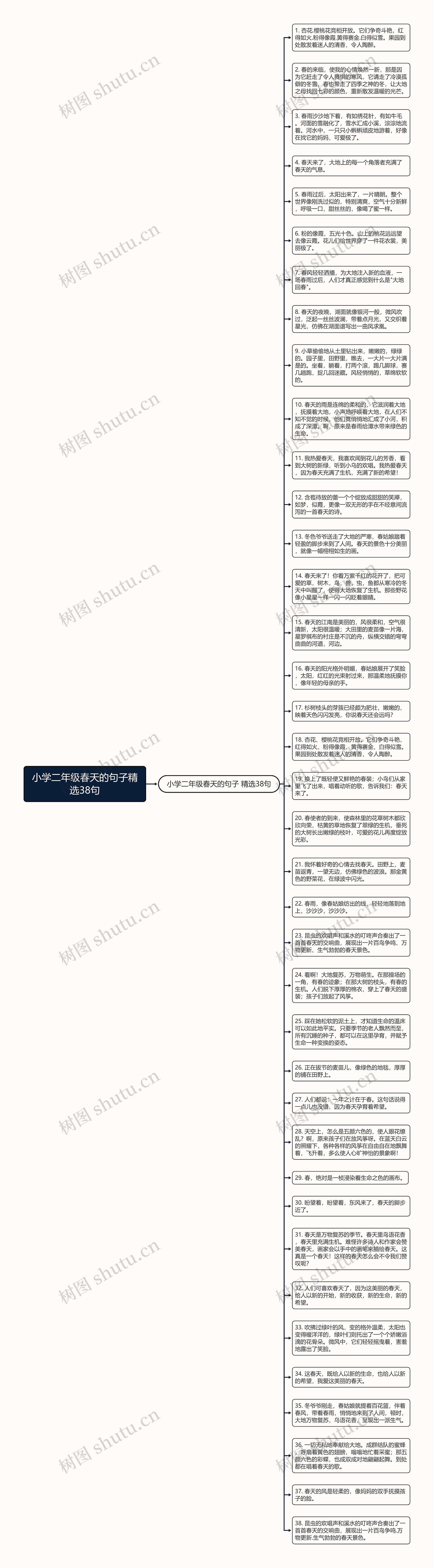 小学二年级春天的句子精选38句思维导图