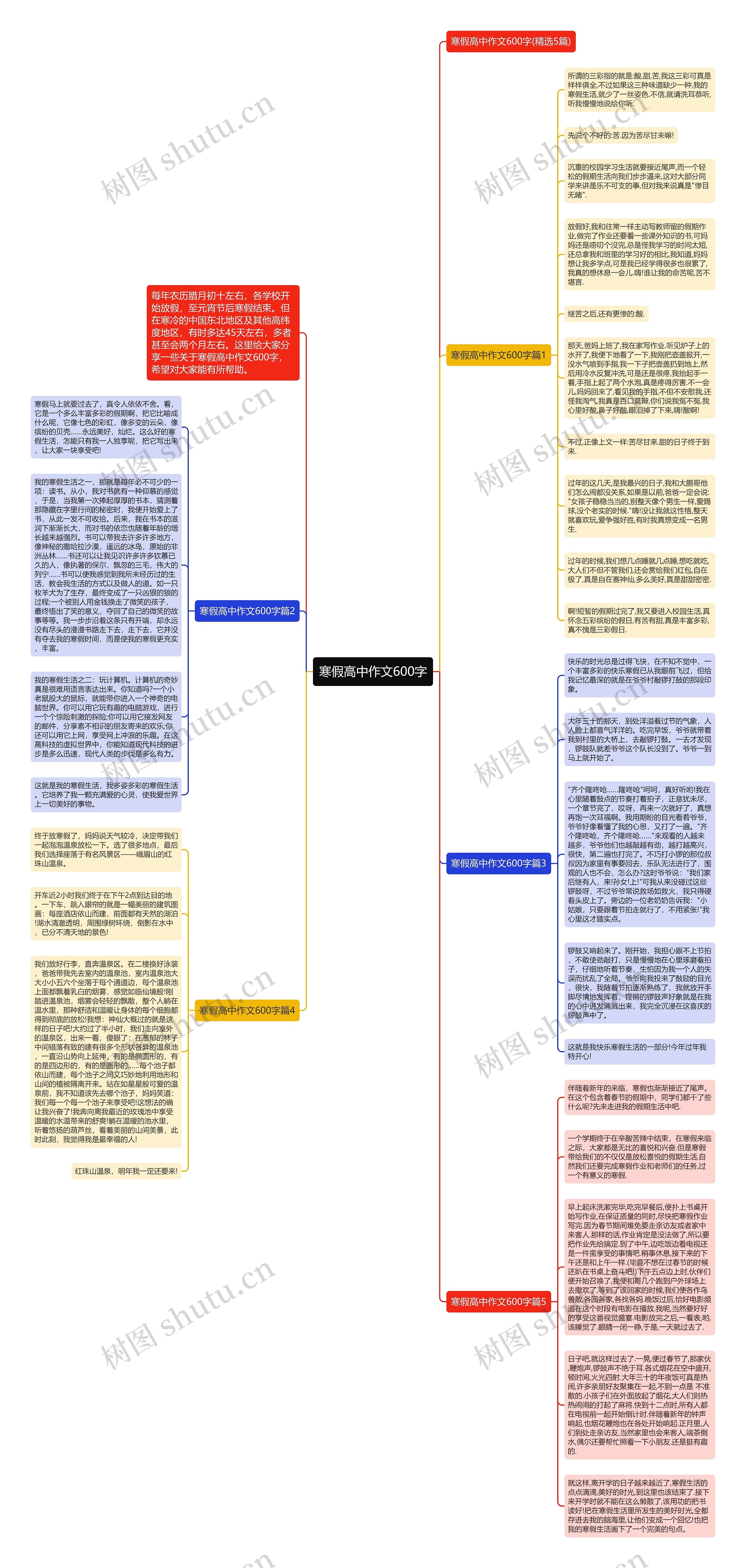 寒假高中作文600字思维导图