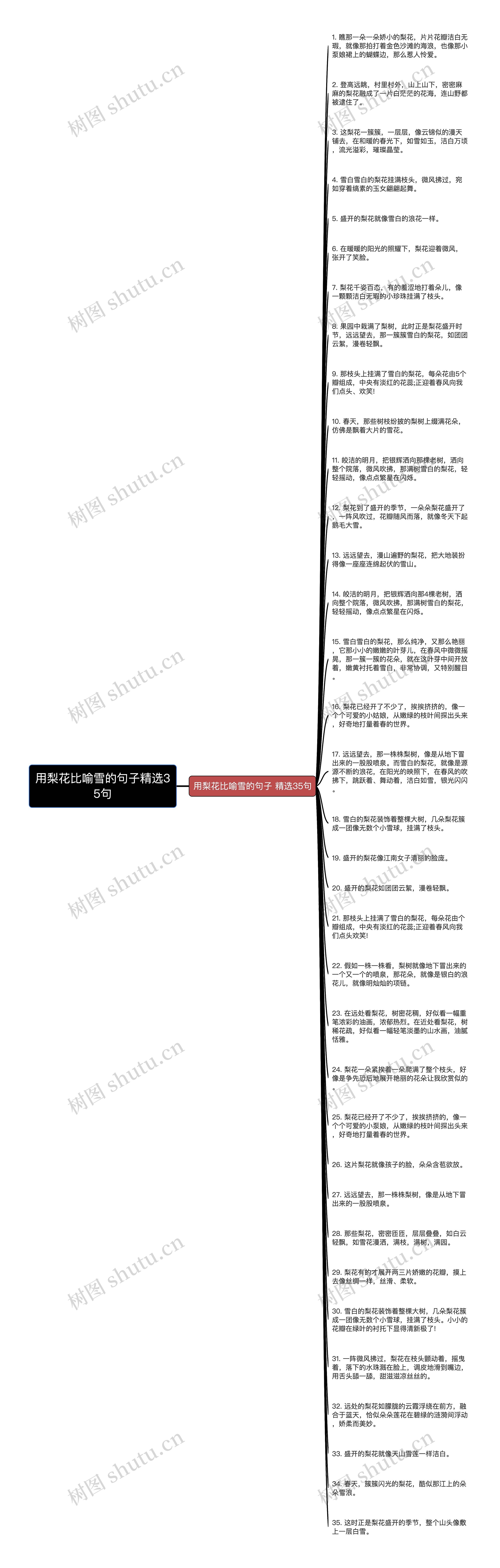 用梨花比喻雪的句子精选35句思维导图