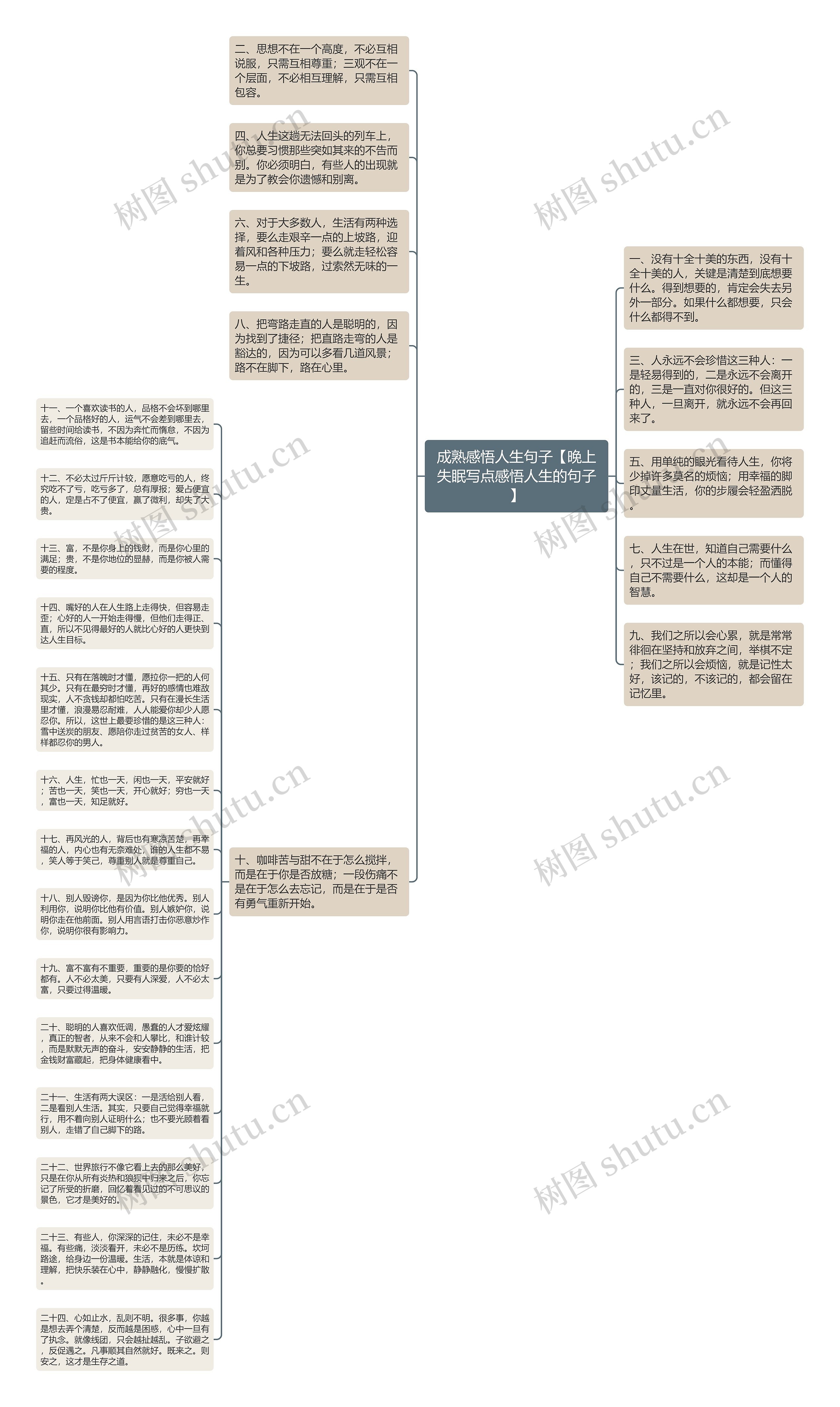 成熟感悟人生句子【晚上失眠写点感悟人生的句子】思维导图