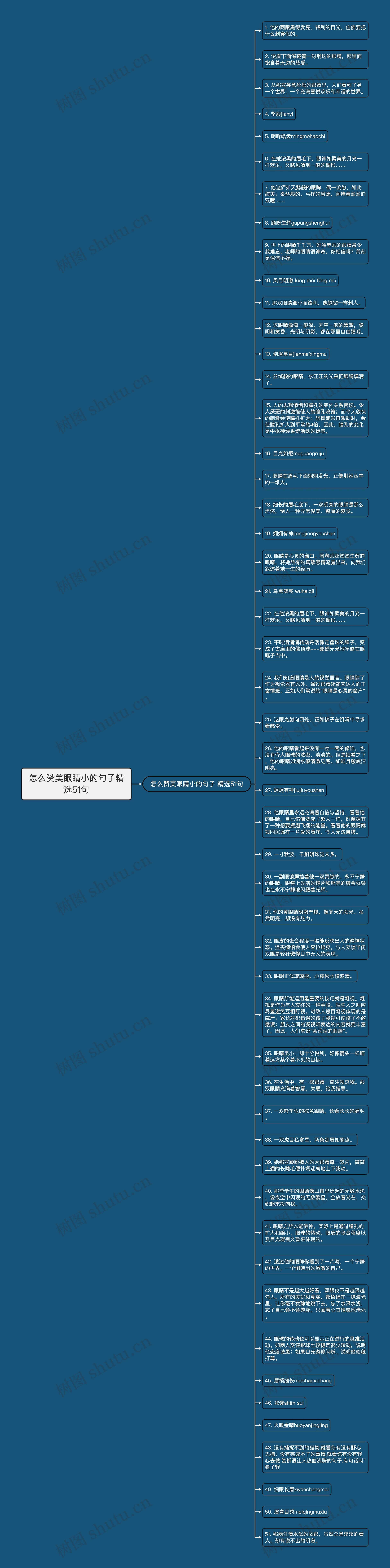 怎么赞美眼睛小的句子精选51句思维导图