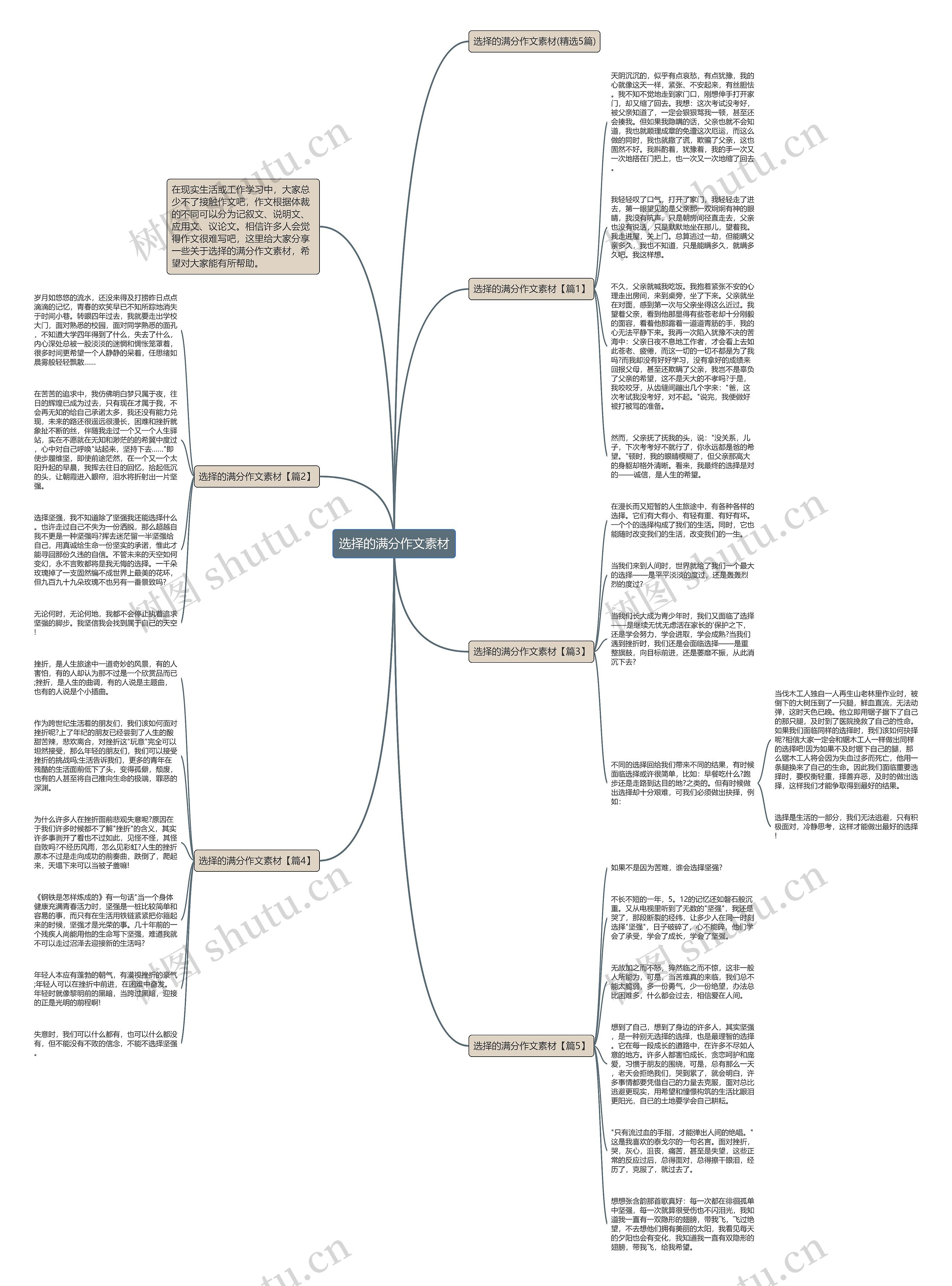 选择的满分作文素材思维导图高清图 选择的满分作文素材思维导图