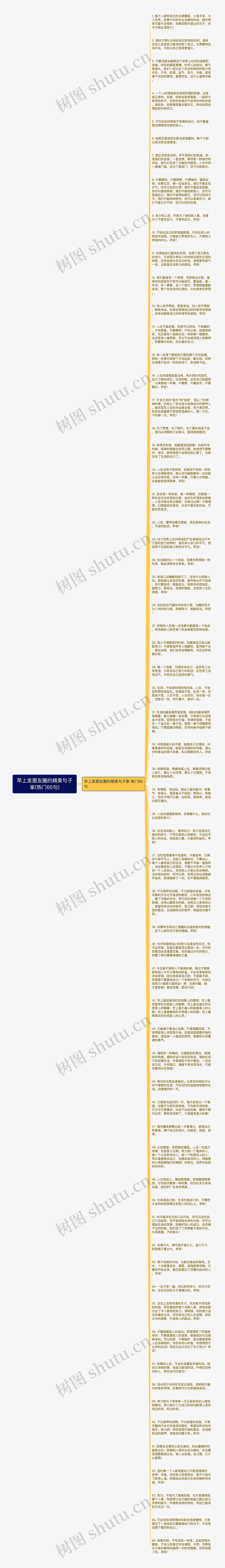 早上发朋友圈的精美句子家(热门65句)思维导图