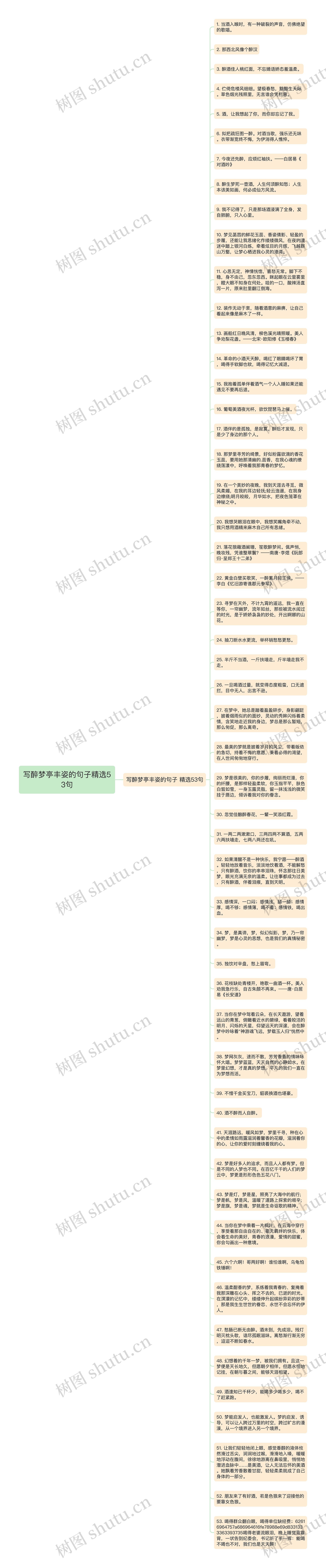 写醉梦亭丰姿的句子精选53句思维导图